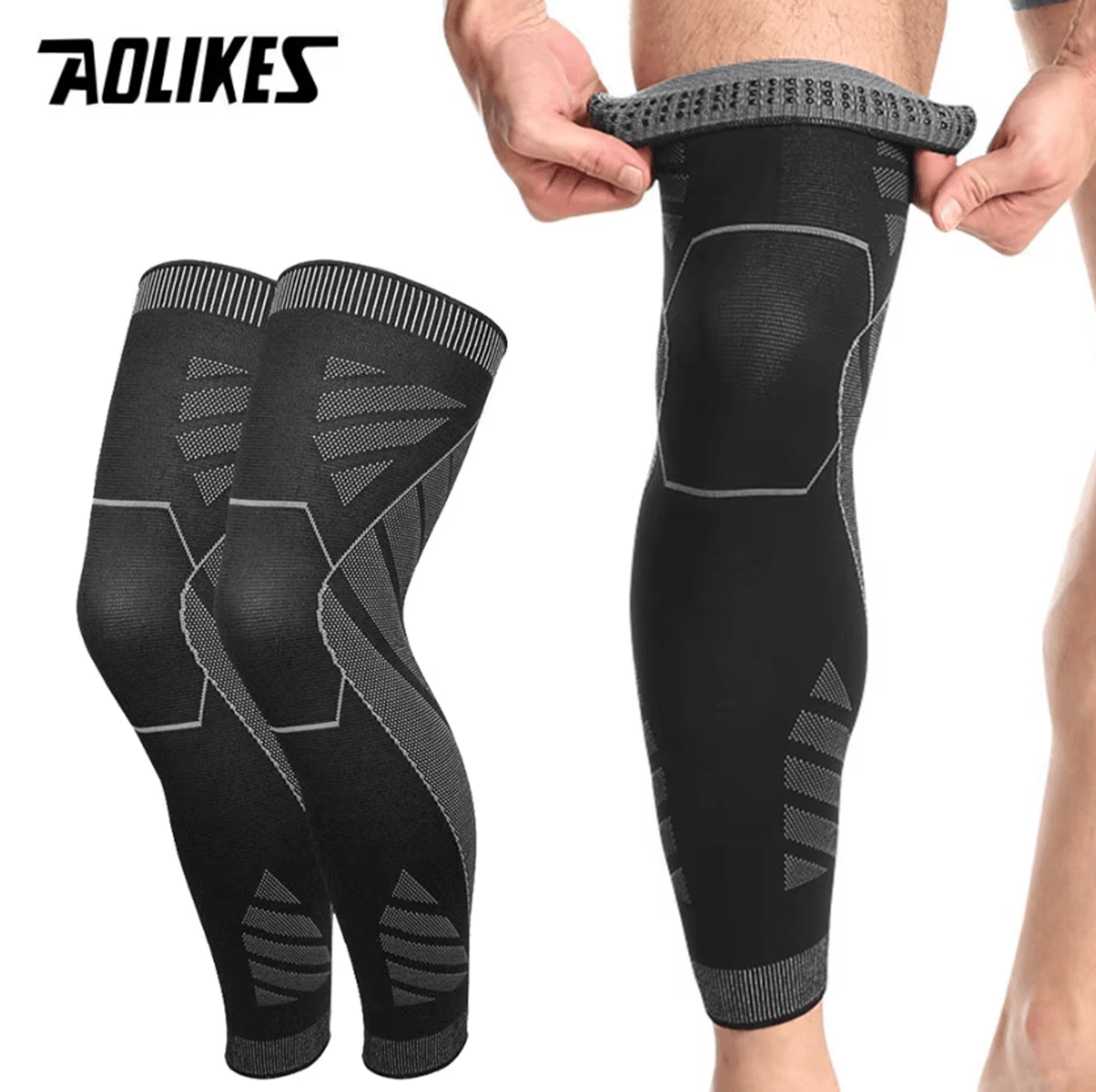 aolikes full leg compression sleeve with knee support for weightlifting running and sports