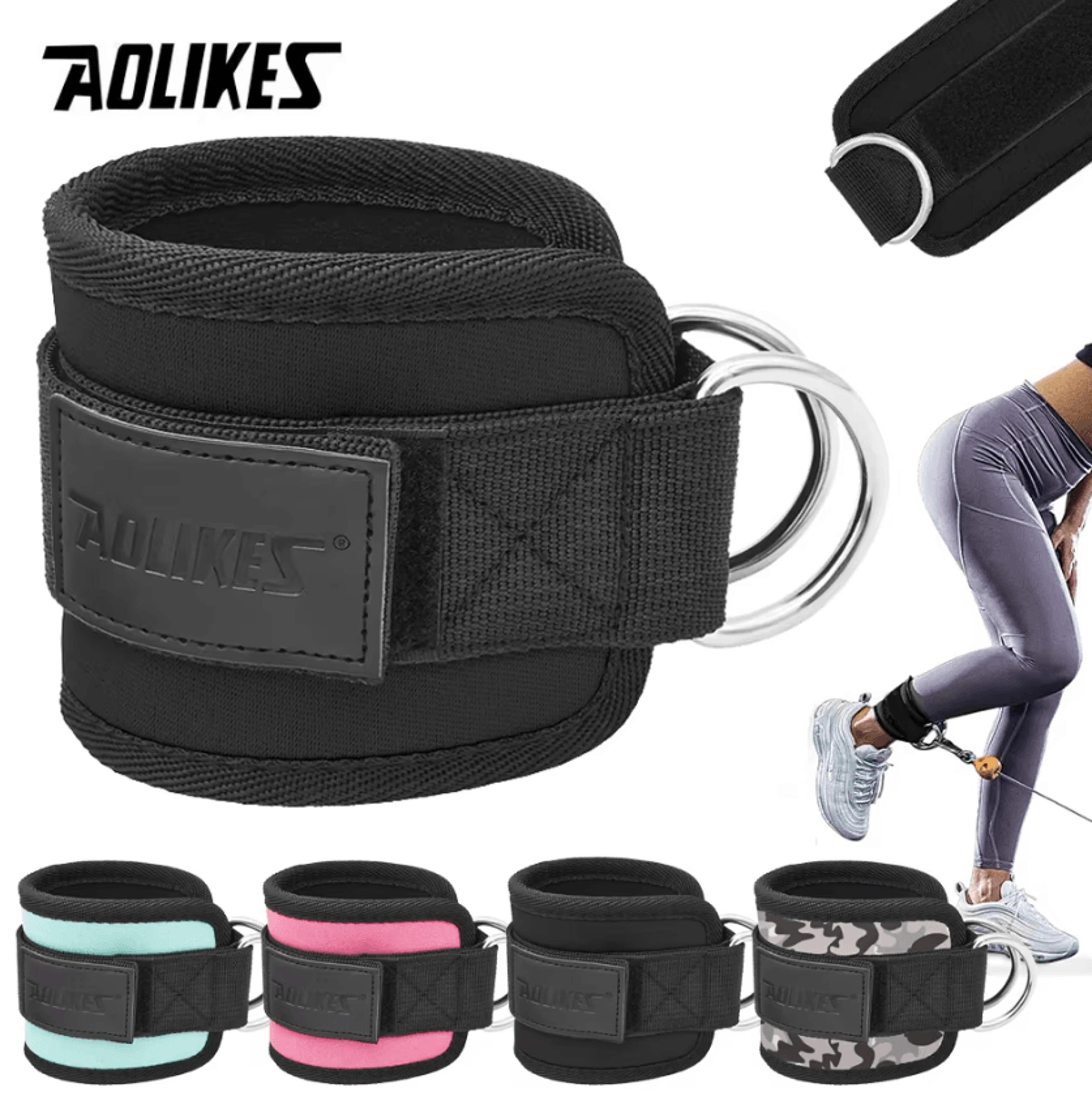 aolikes adjustable ankle straps for cable machine glute kickbacks and leg training