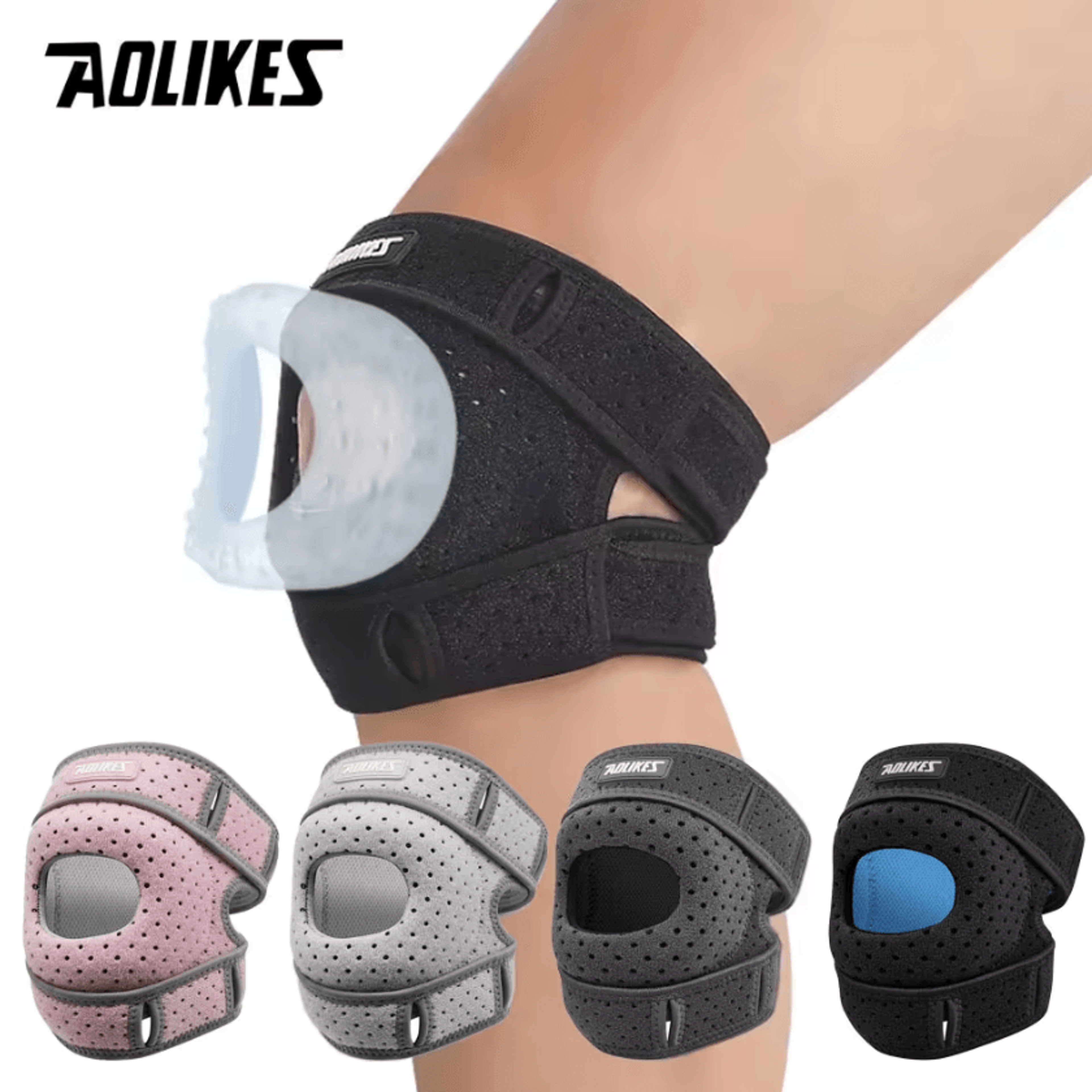 aolikes patella knee strap with gel pad for running sports and everyday knee support