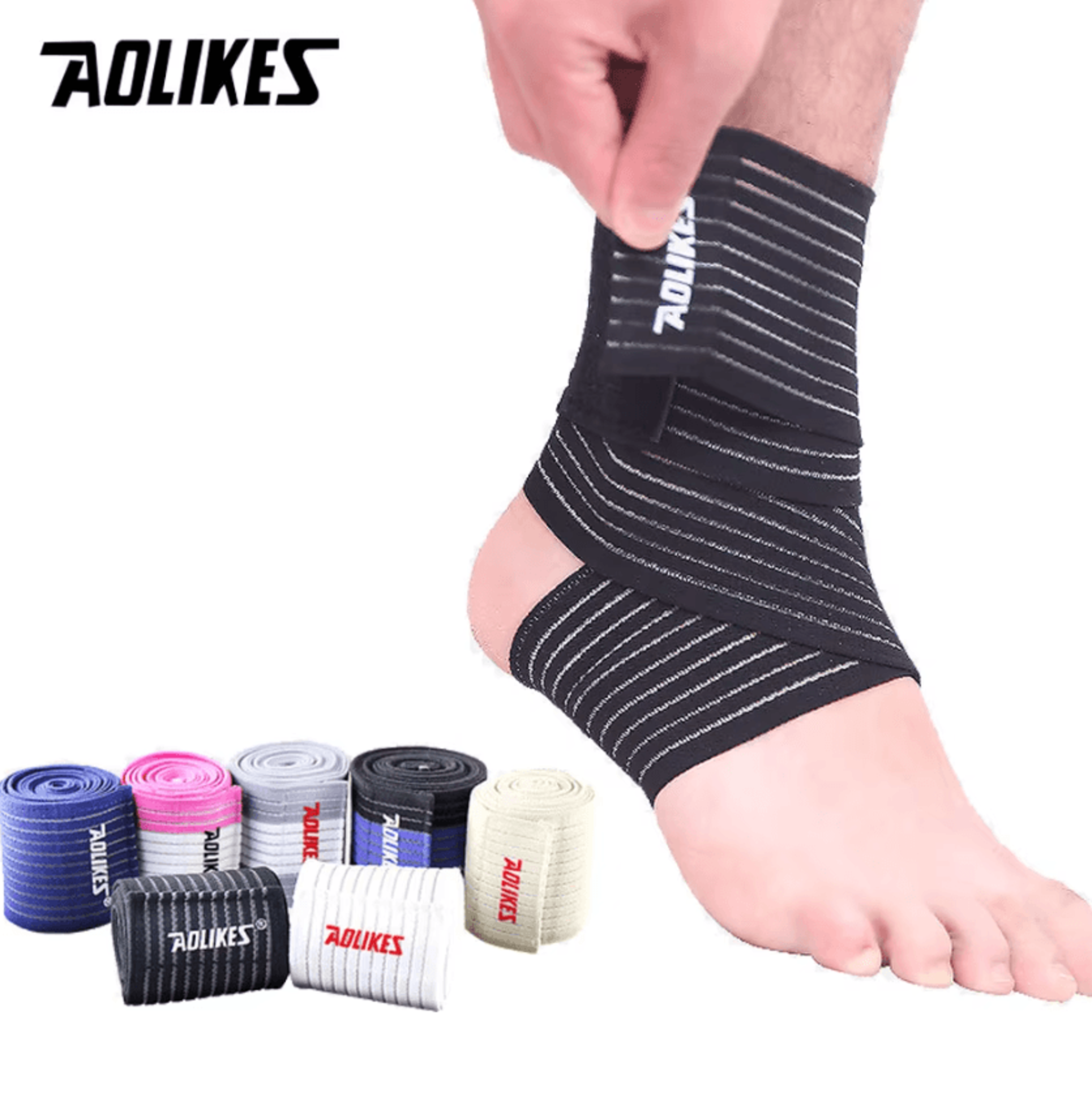 aolikes elastic ankle support wrap for sports gym training and everyday stability