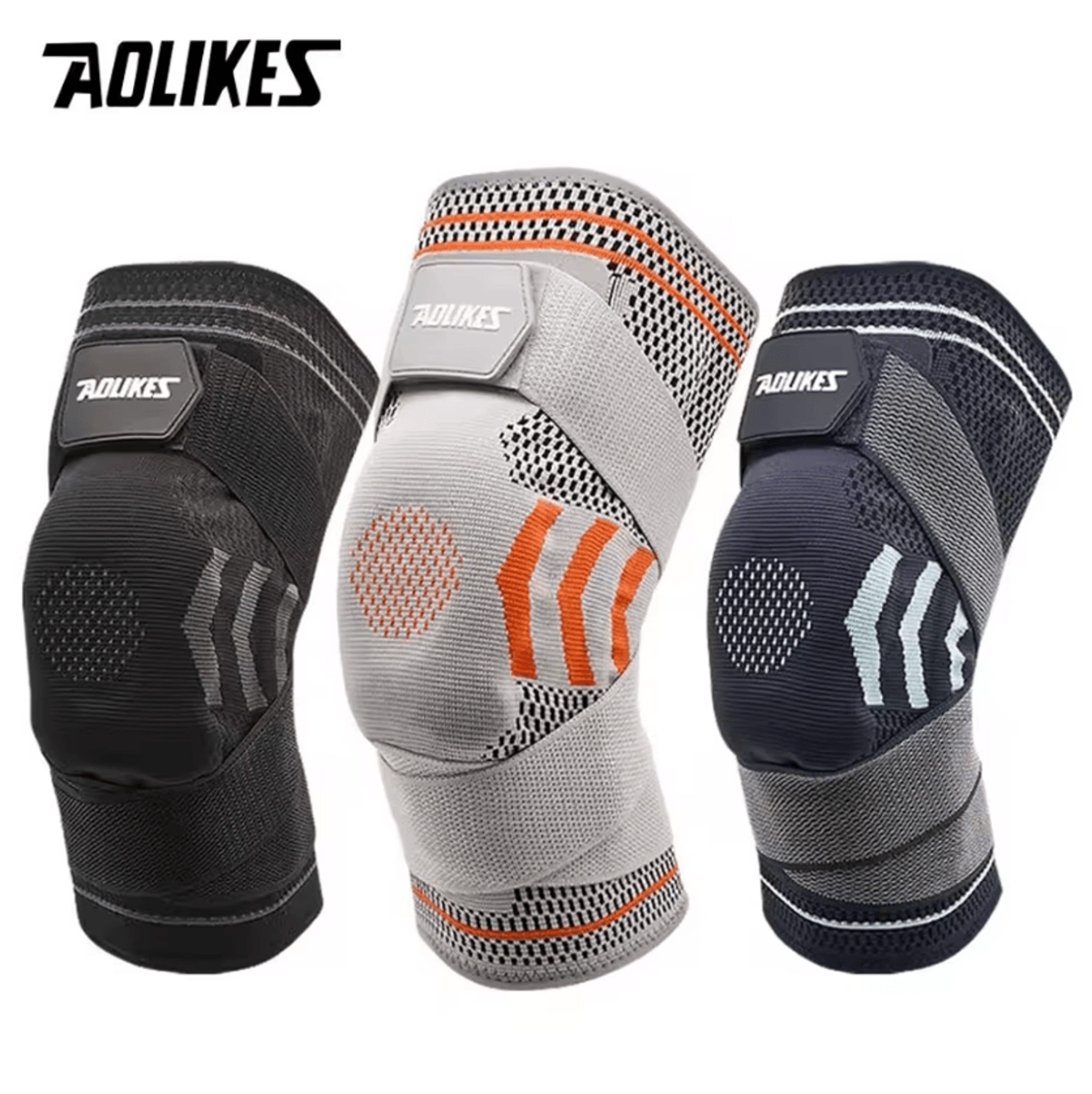 aolikes adjustable knee brace with compression straps for sports and everyday support