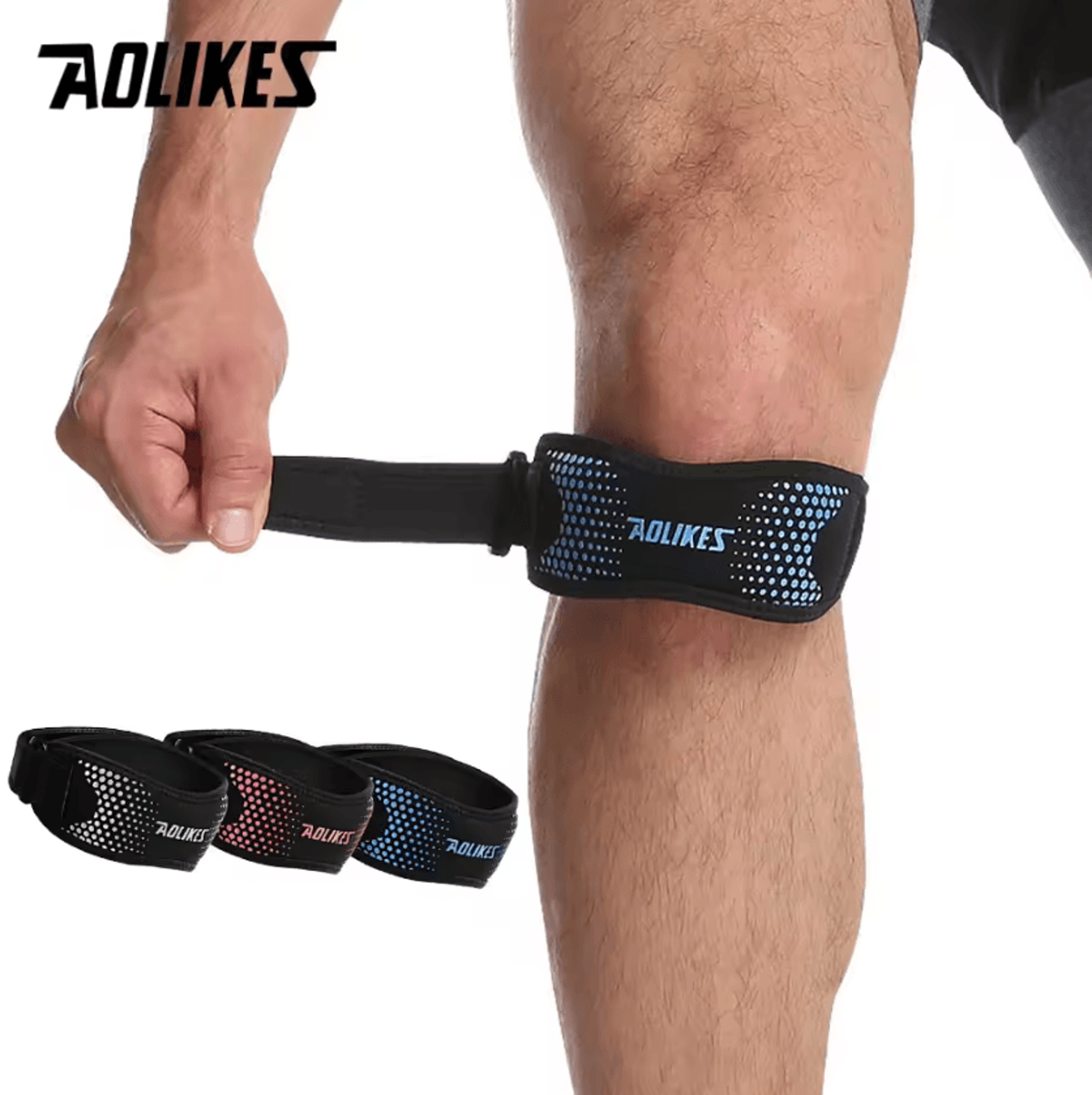 aolikes adjustable patella knee brace with stabilizer support for running hiking and sports