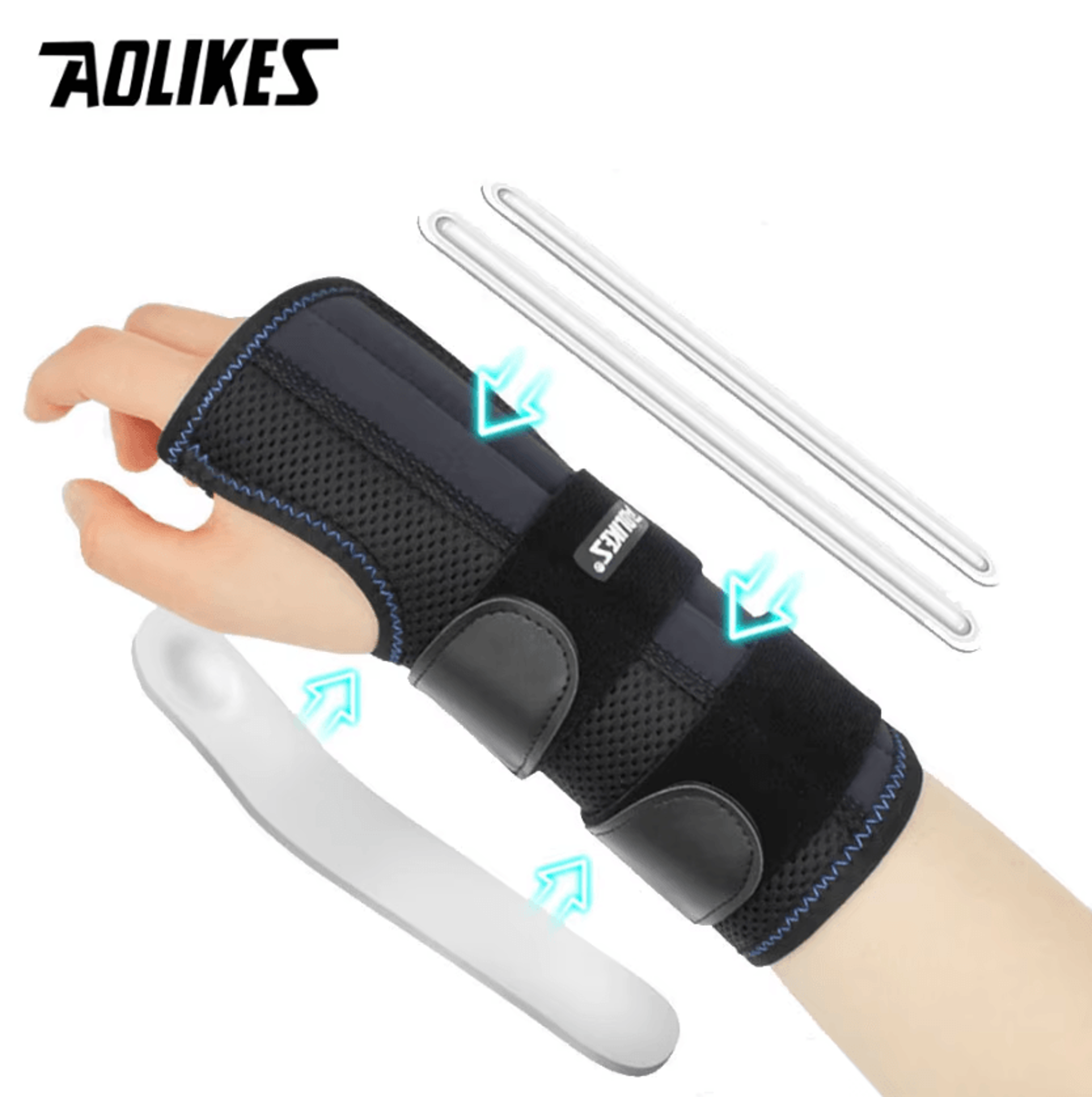 aolikes wrist brace with 3 support stays for carpal tunnel night support and daily stability