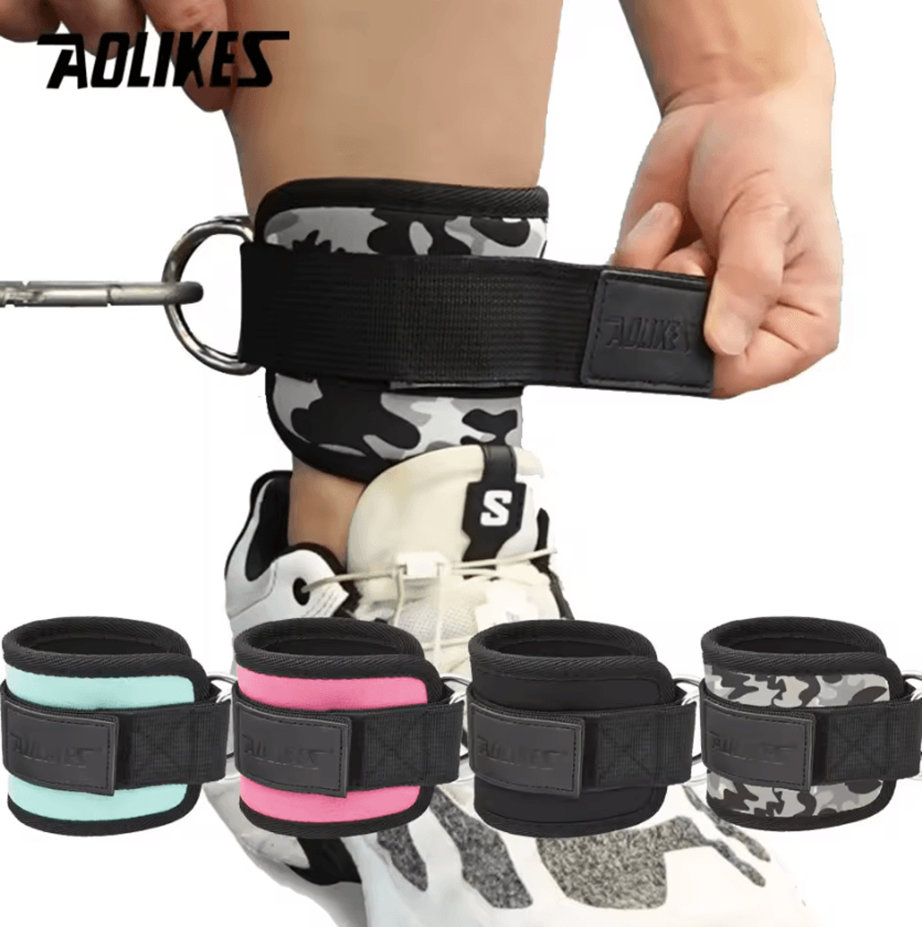 aolikes ankle straps for cable machine adjustable padded gym ankle cuffs for glute kickbacks and leg workouts