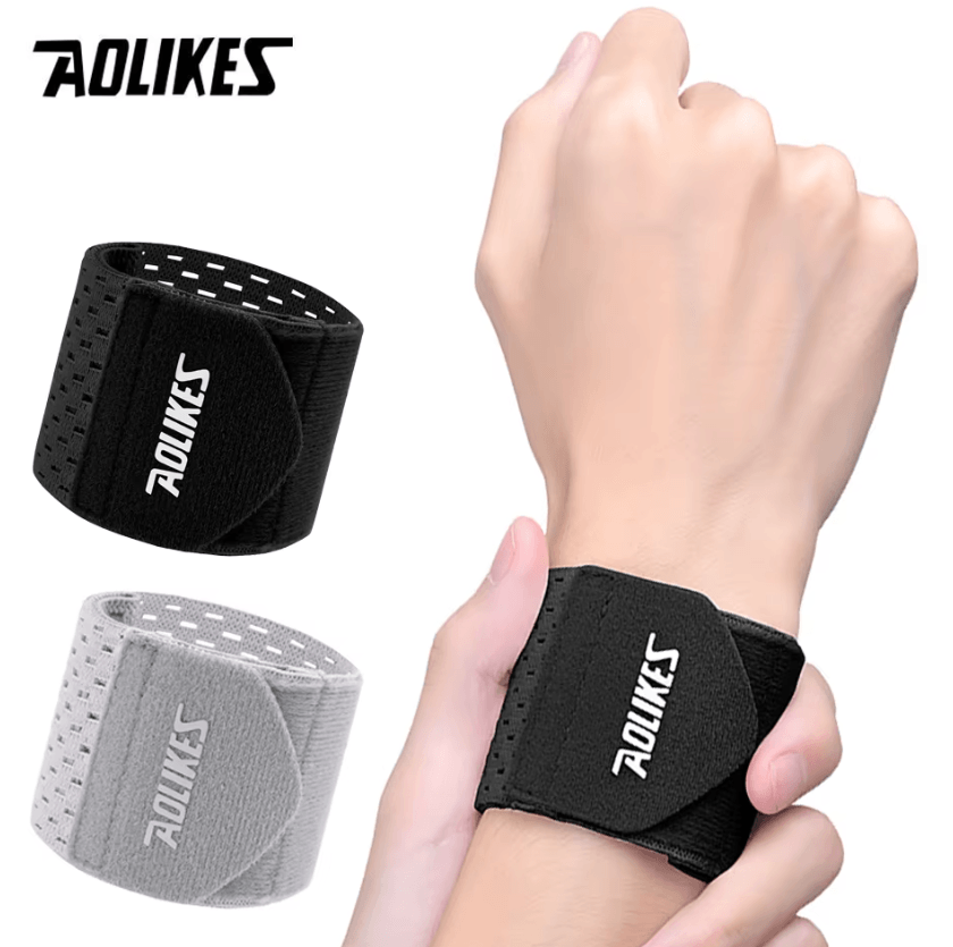 aolikes wrist compression sleeve breathable wrist brace wrap for gym, sports & everyday wrist support