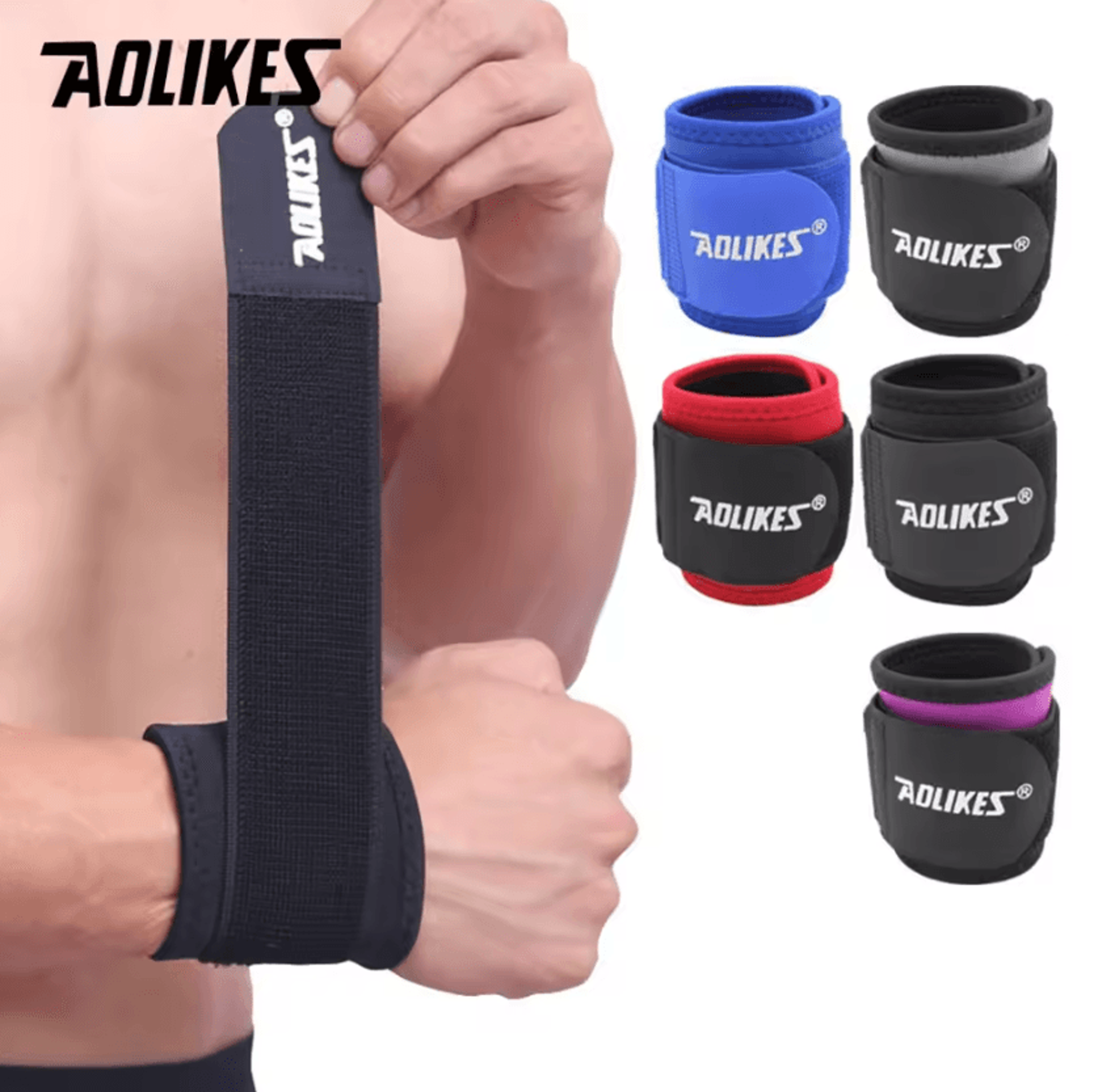 aolikes wrist compression strap adjustable wrist brace for weightlifting, fitness & daily support