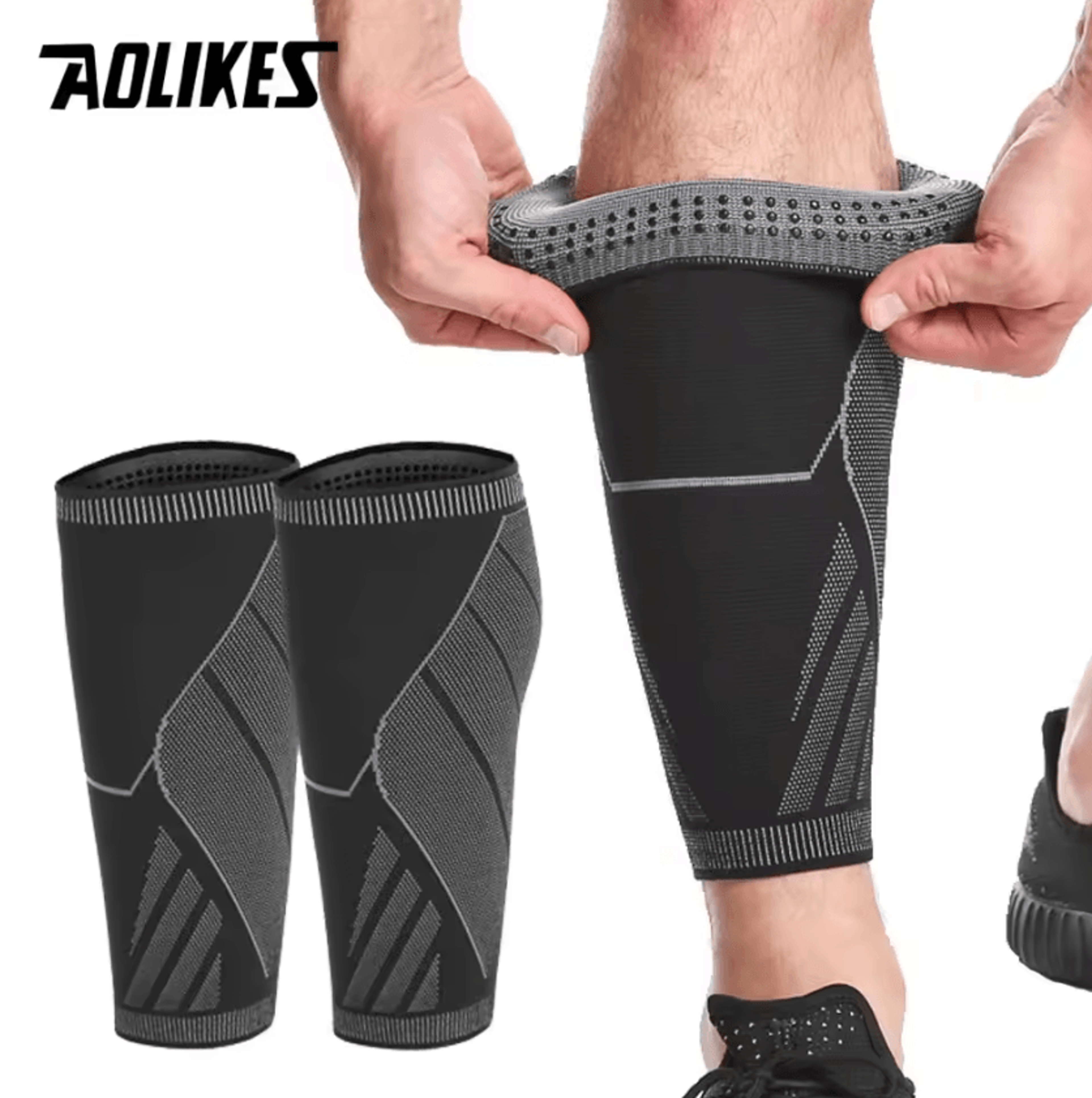 aolikes calf compression sleeves for men & women leg compression socks for running, sports & everyday support