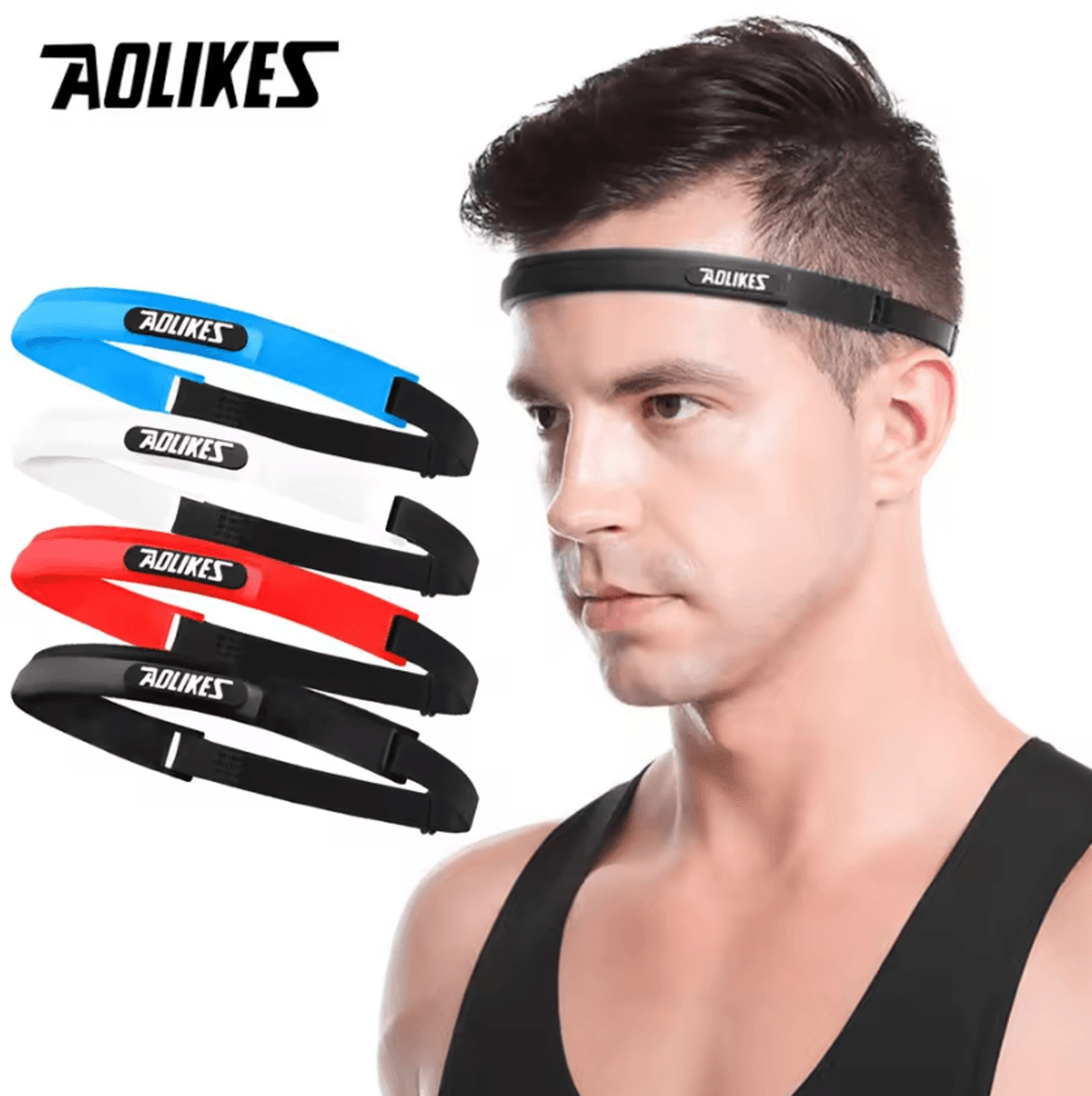 aolikes sports head sweatband elastic running headband for running, cycling, yoga & fitness