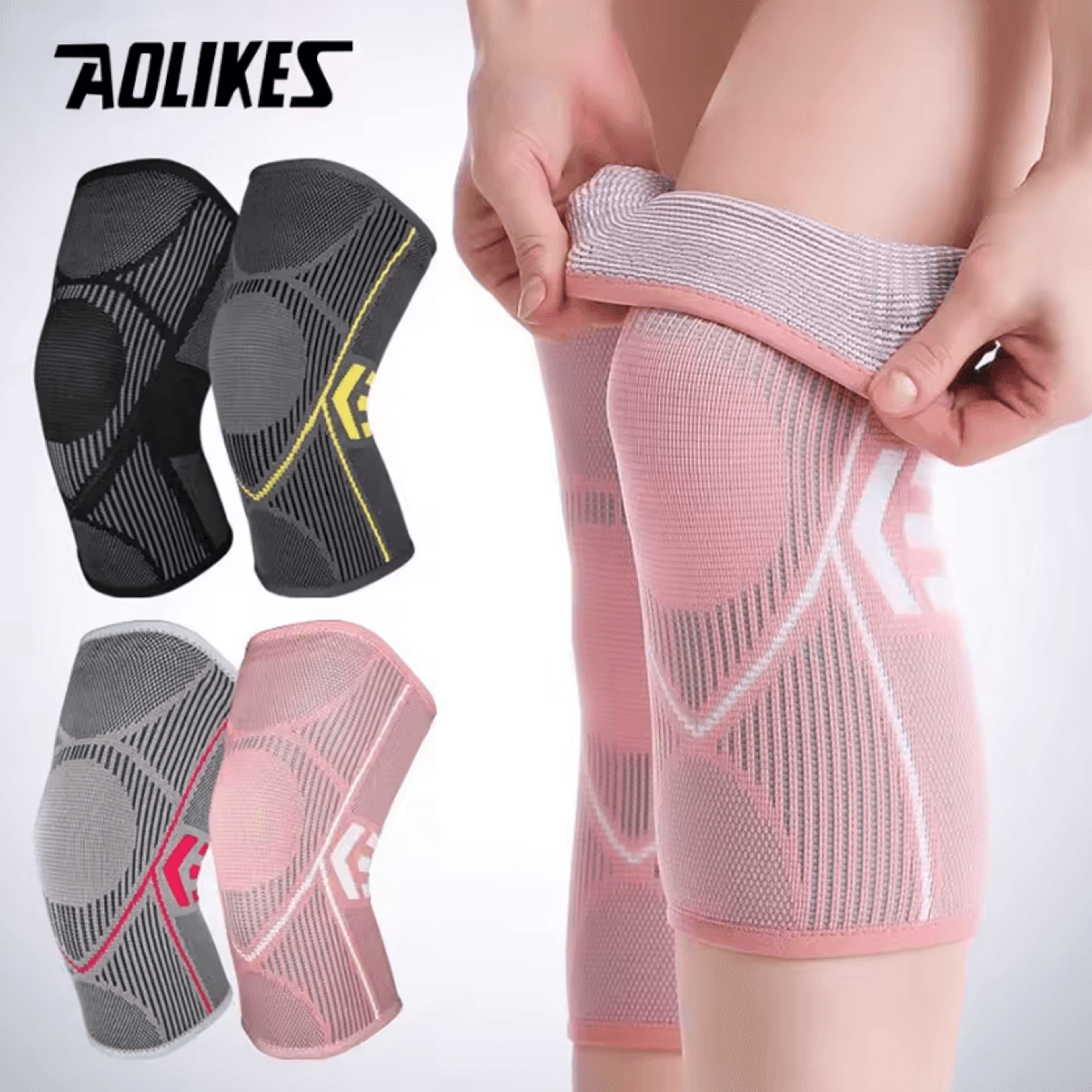 aolikes knee compression sleeve support knee brace for women, sports & everyday comfort