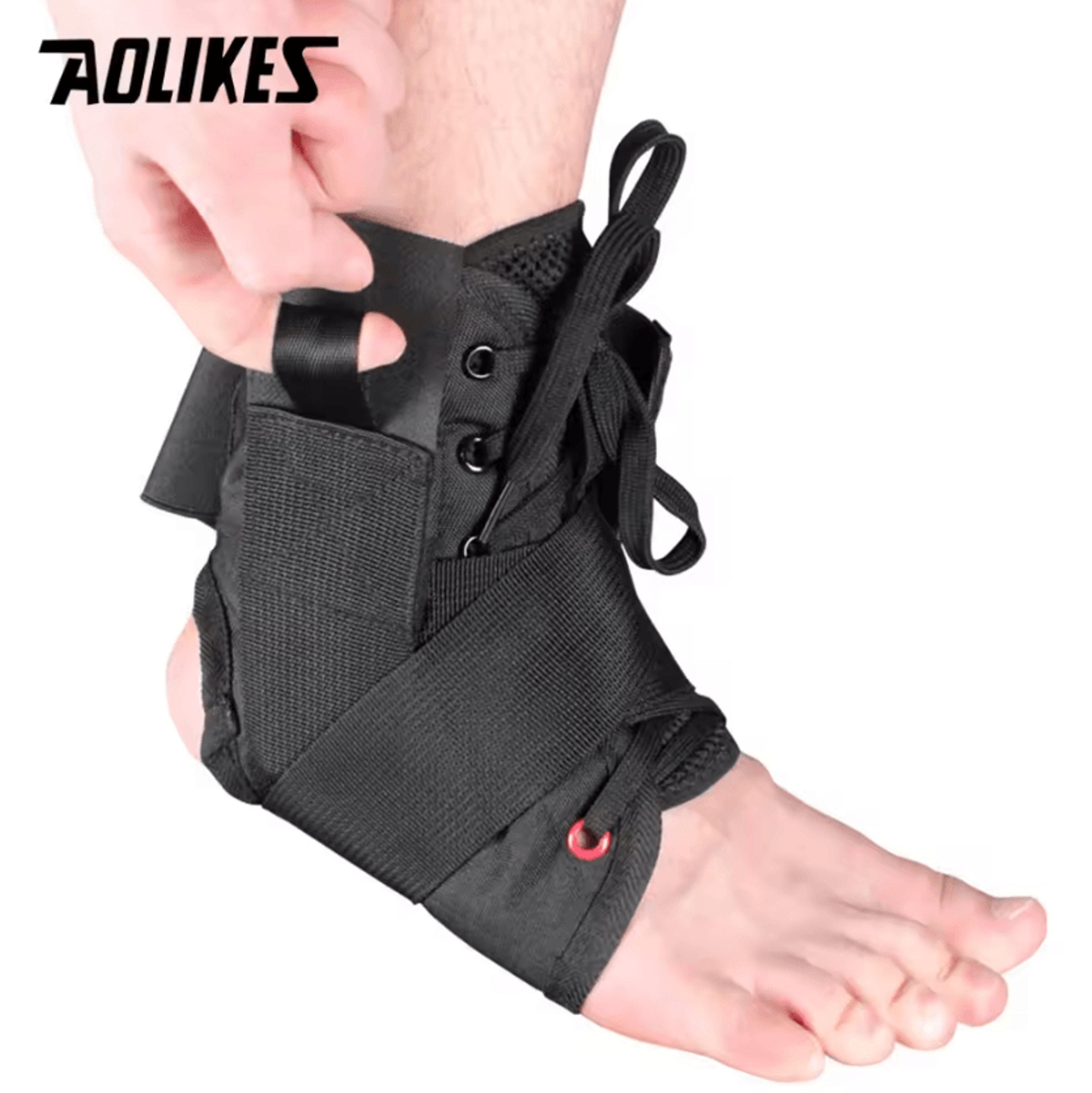 aolikes adjustable ankle brace elastic ankle support wrap for sports, sprains & daily stability