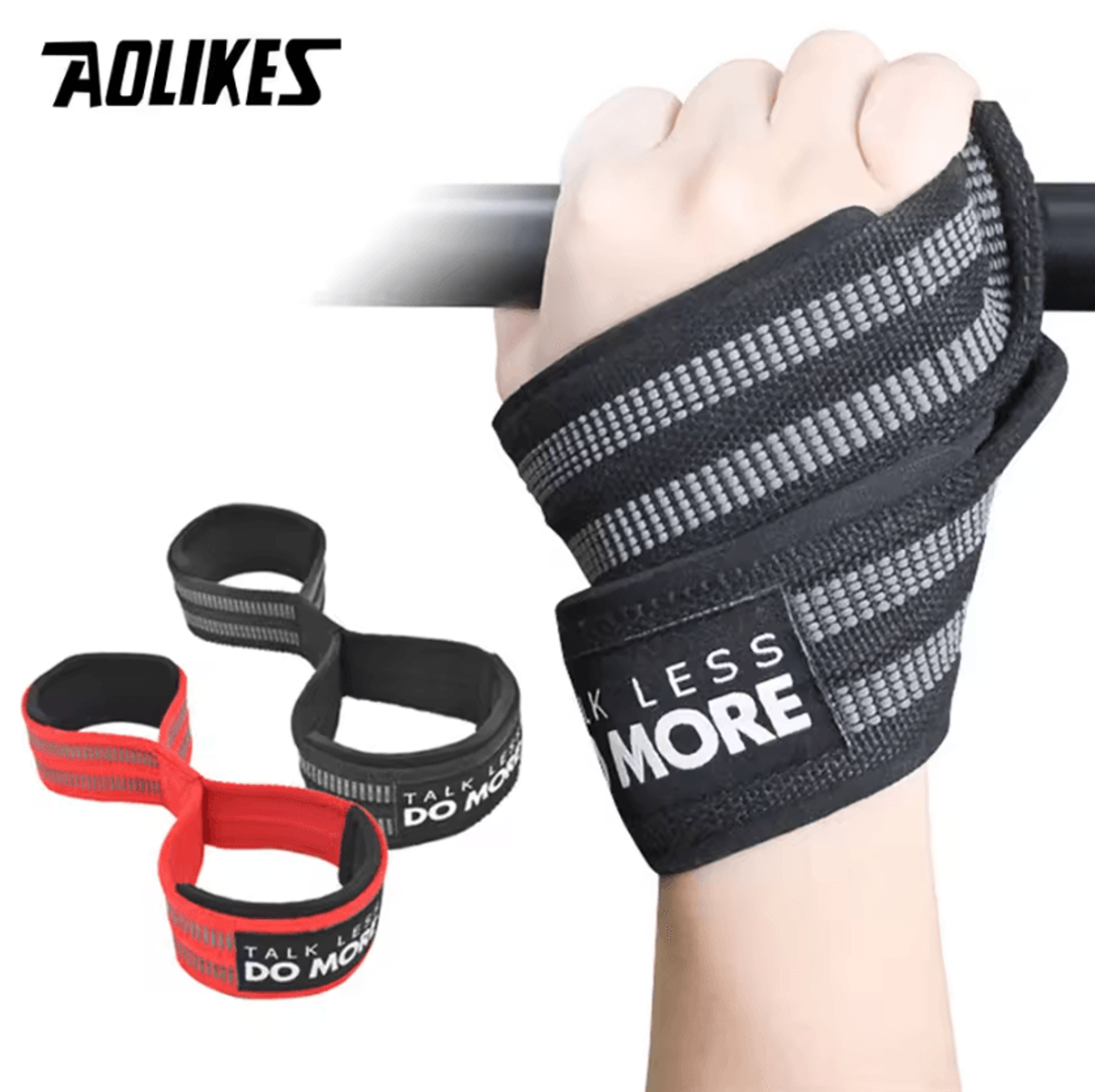 aolikes figure 8 weight lifting straps heavy-duty weightlifting wrist straps for powerlifting & gym training