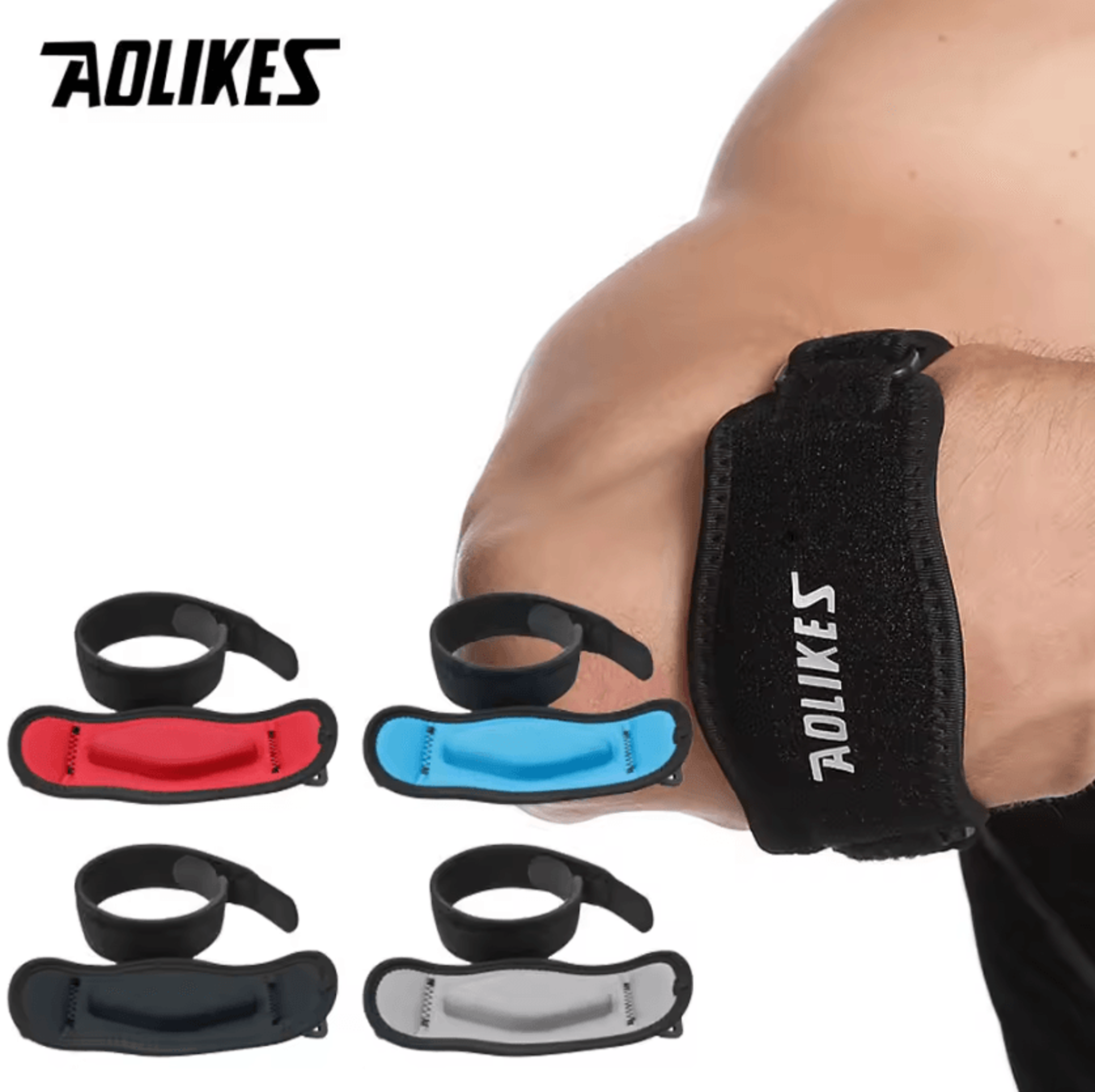 aolikes elbow support strap adjustable tennis elbow brace with compression pad for sports & fitness