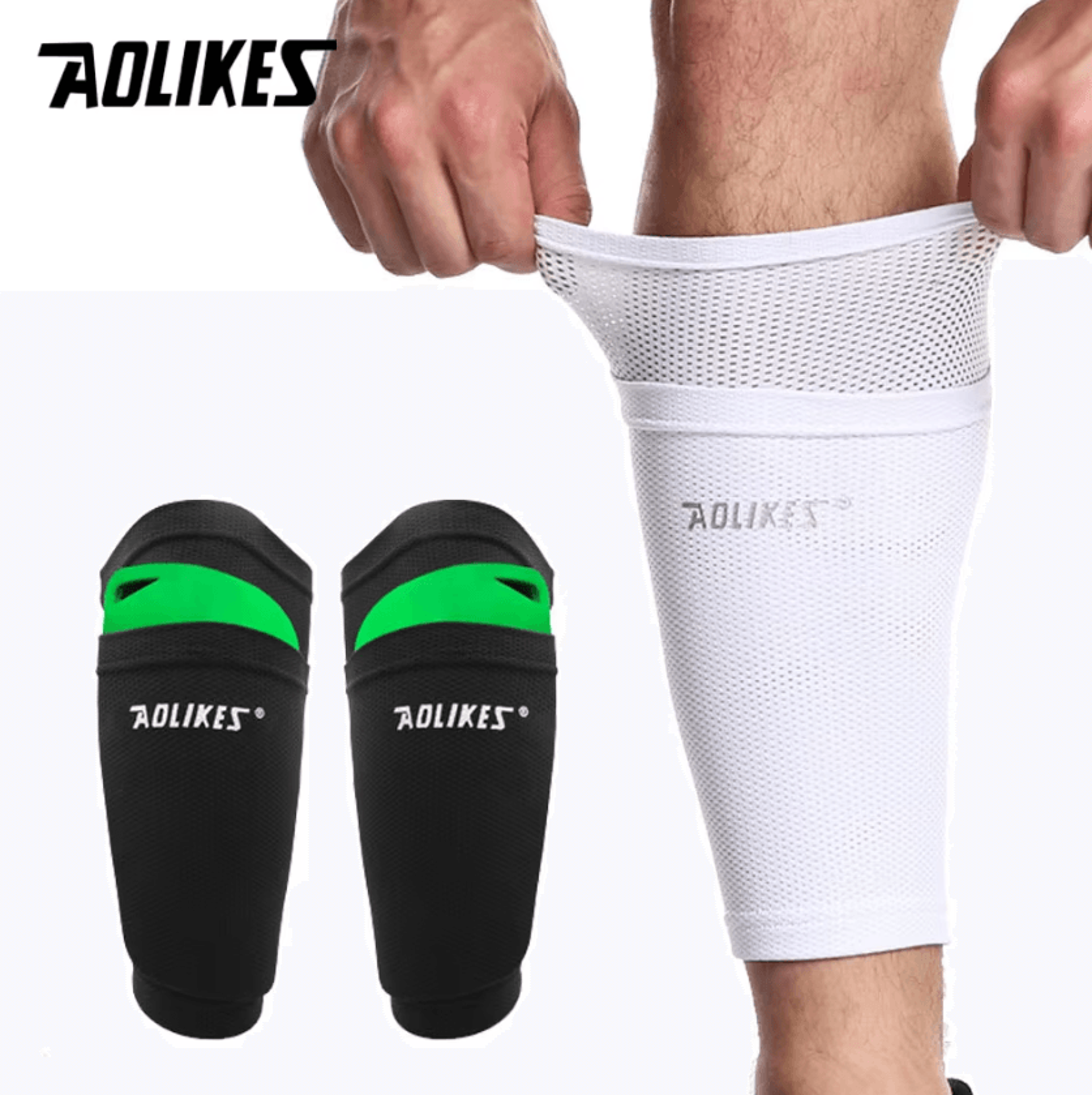 aolikes soccer shin guard sleeves elastic calf compression sleeves for football shin guards