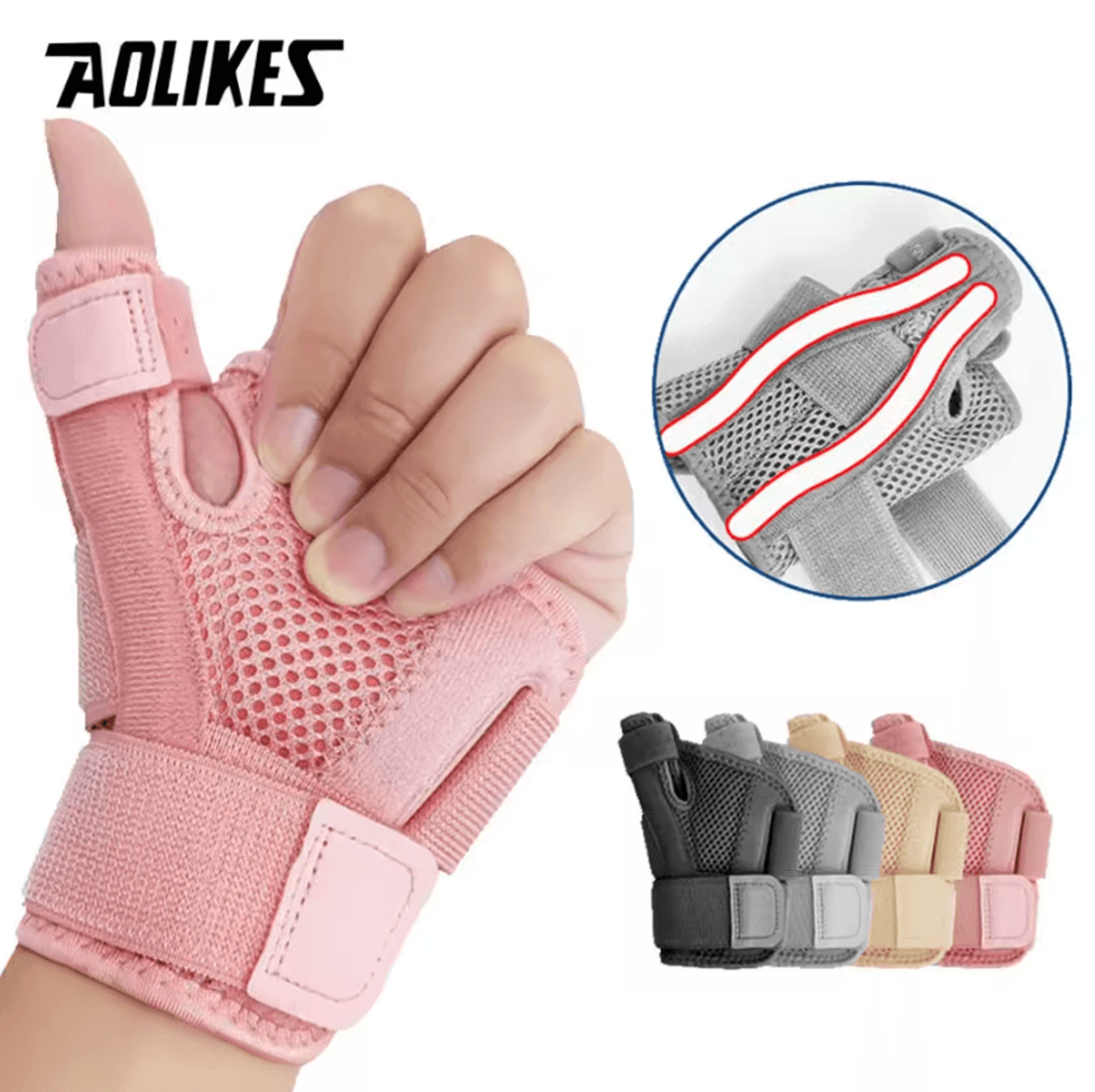 aolikes thumb support brace flexible thumb splint for arthritis, tendonitis & wrist support