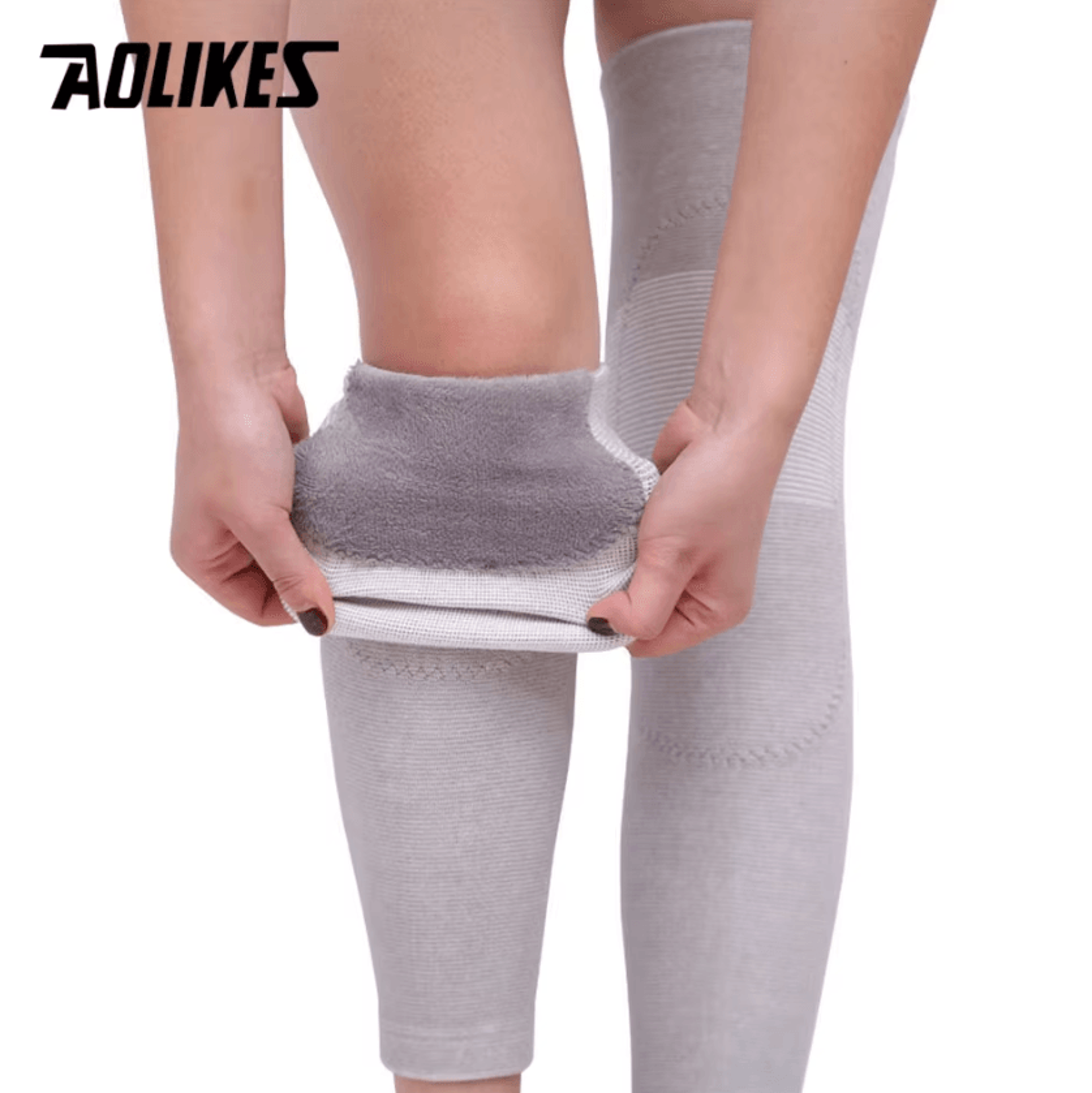 aolikes long knee compression sleeves elastic knee support sleeves for sports, outdoor activities & everyday comfort
