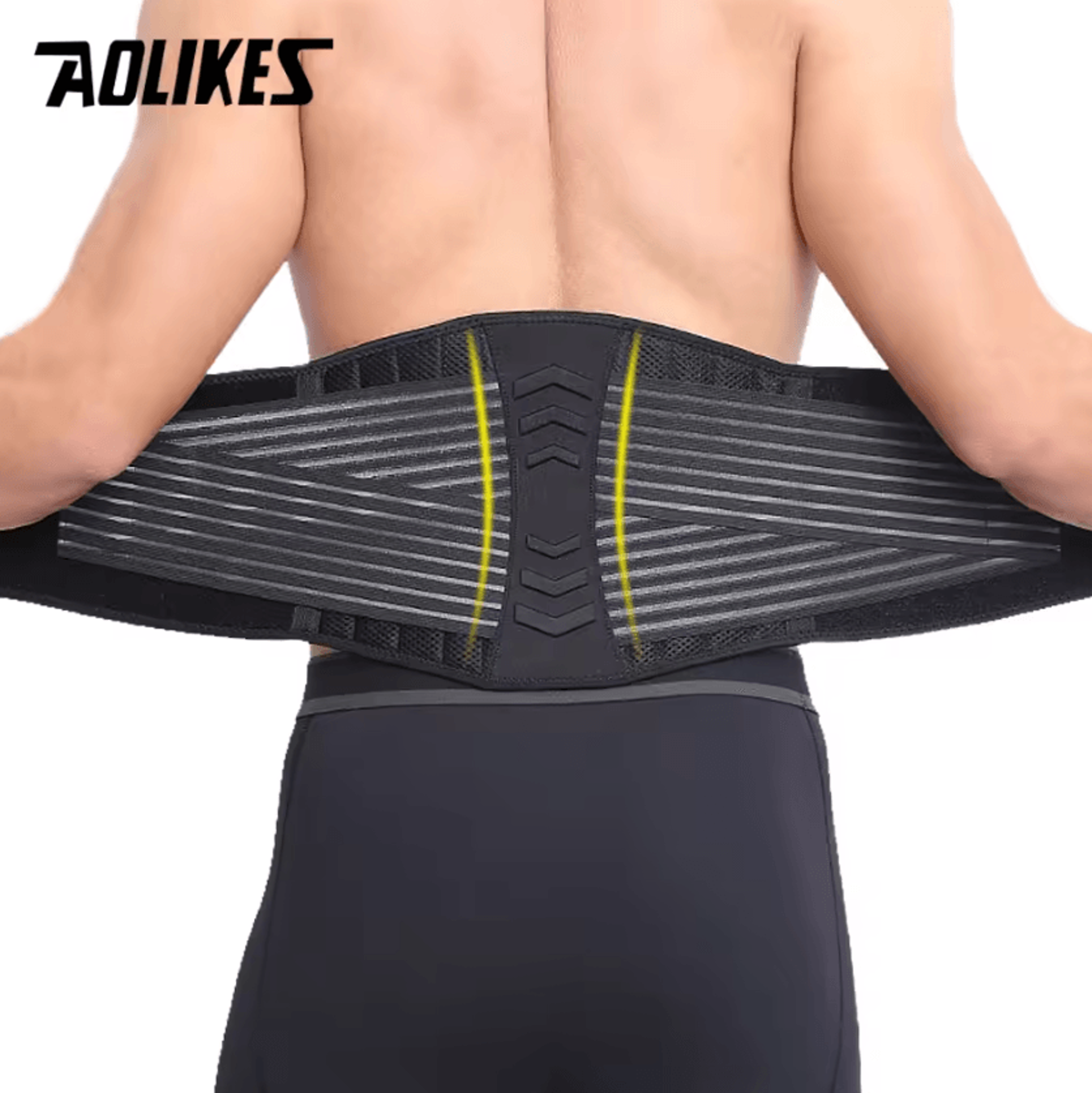 aolikes lumbar support belt adjustable lower back support brace for work, sports & everyday comfort