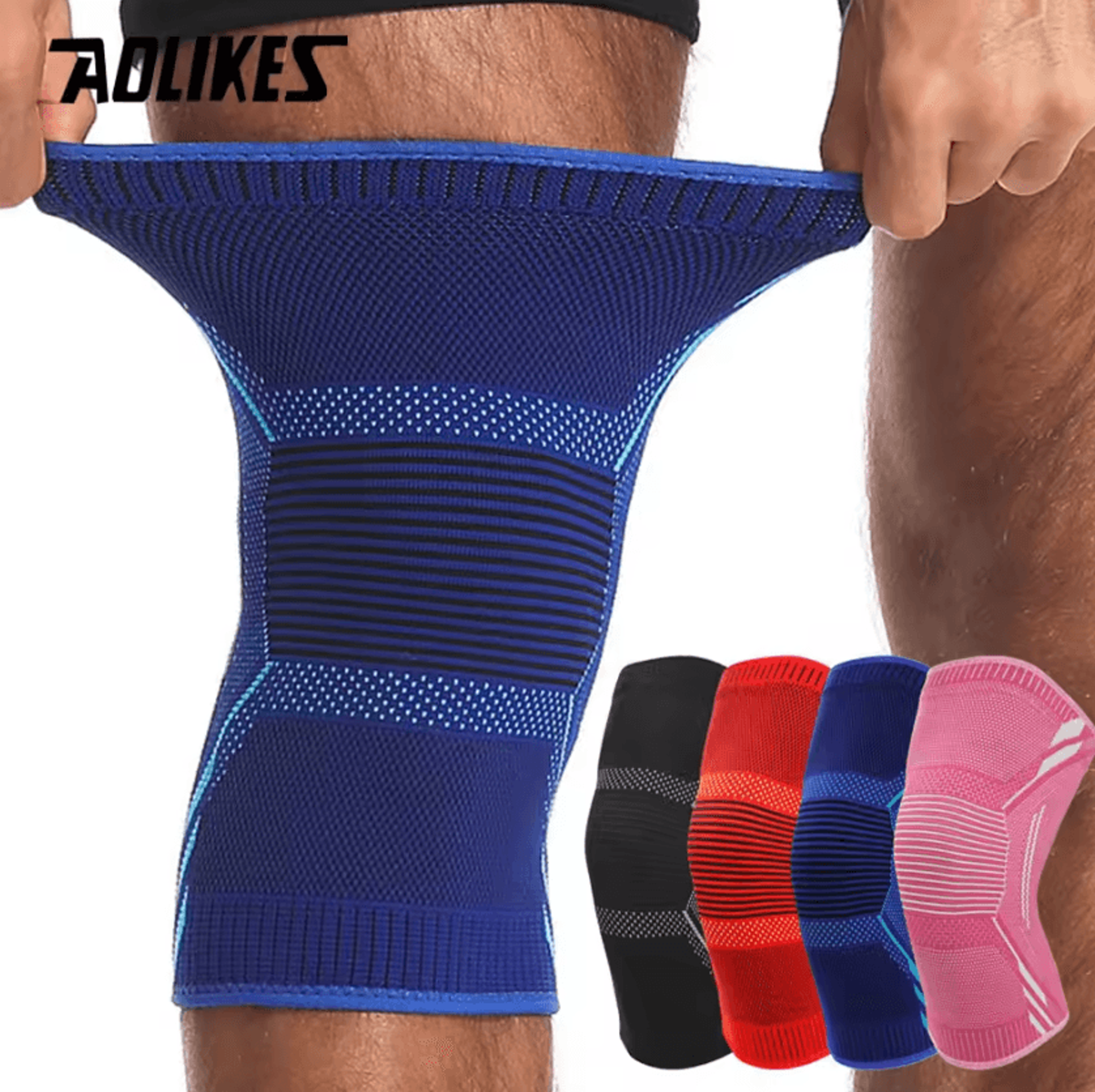 aolikes compression knee brace non-slip knee support sleeve for running, cycling & fitness