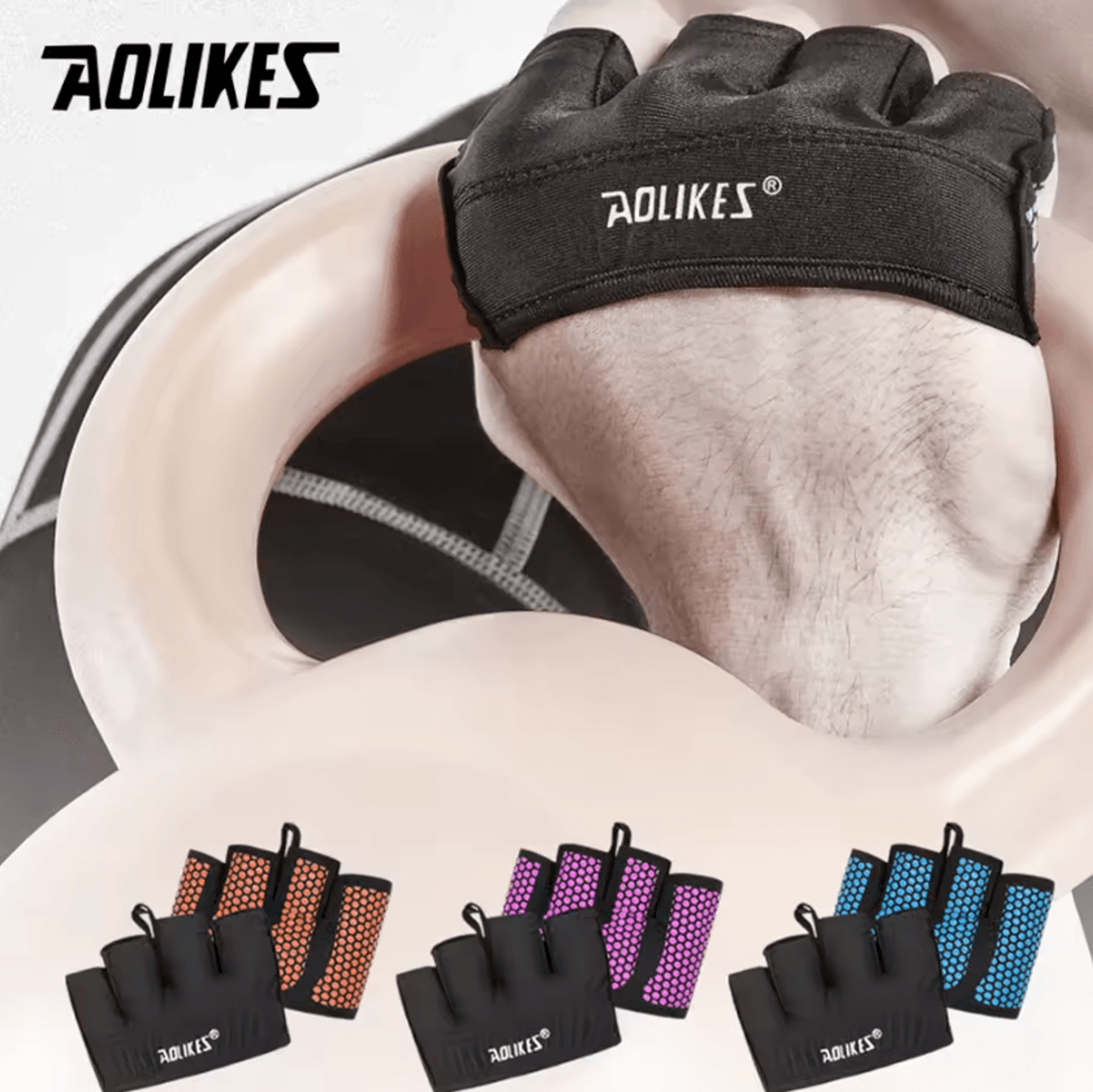 aolikes half finger gym gloves breathable weight lifting gloves for crossfit, fitness & strength training