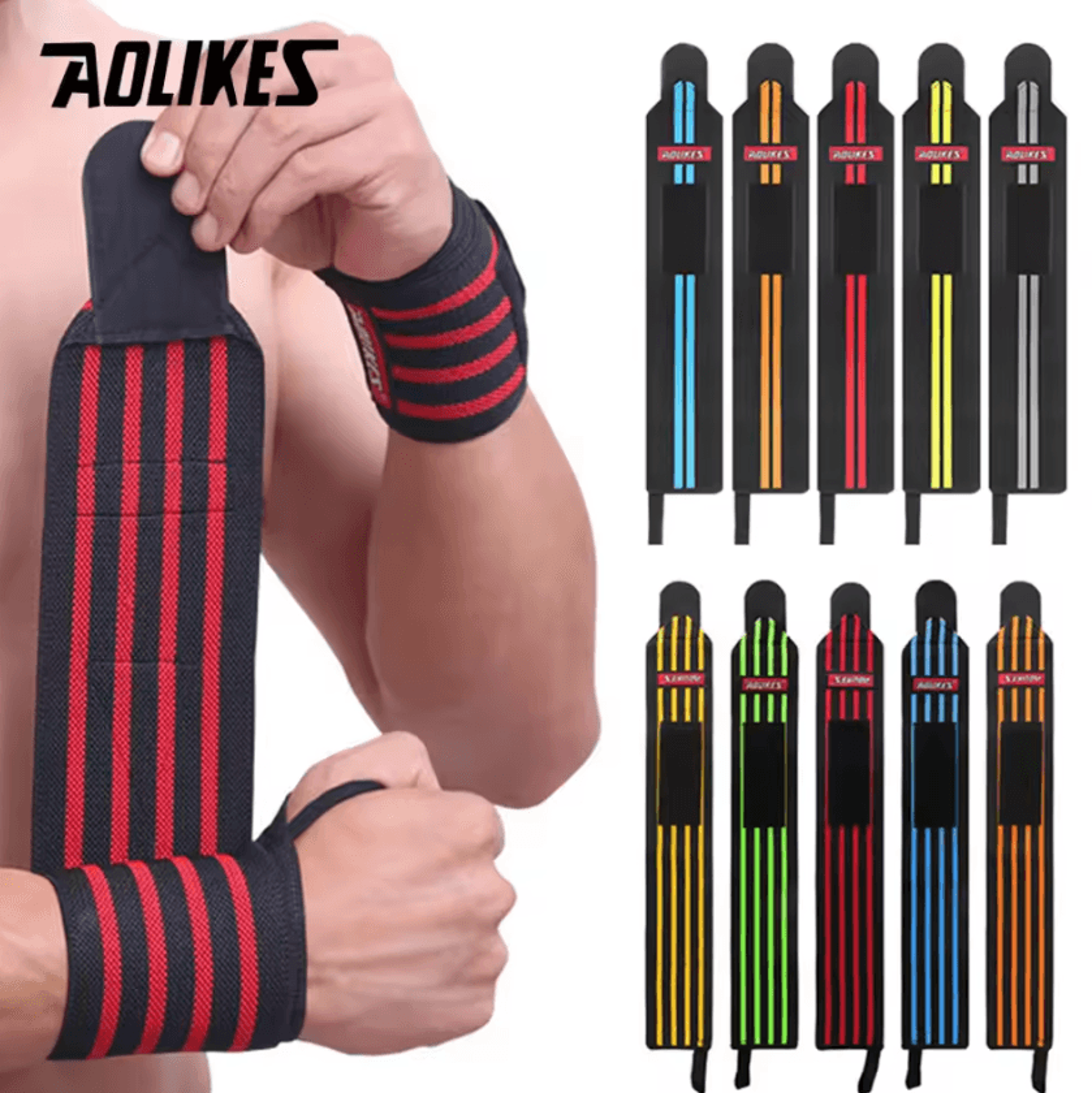 aolikes weightlifting wrist wraps heavy duty wrist support wraps with thumb loop for strength training