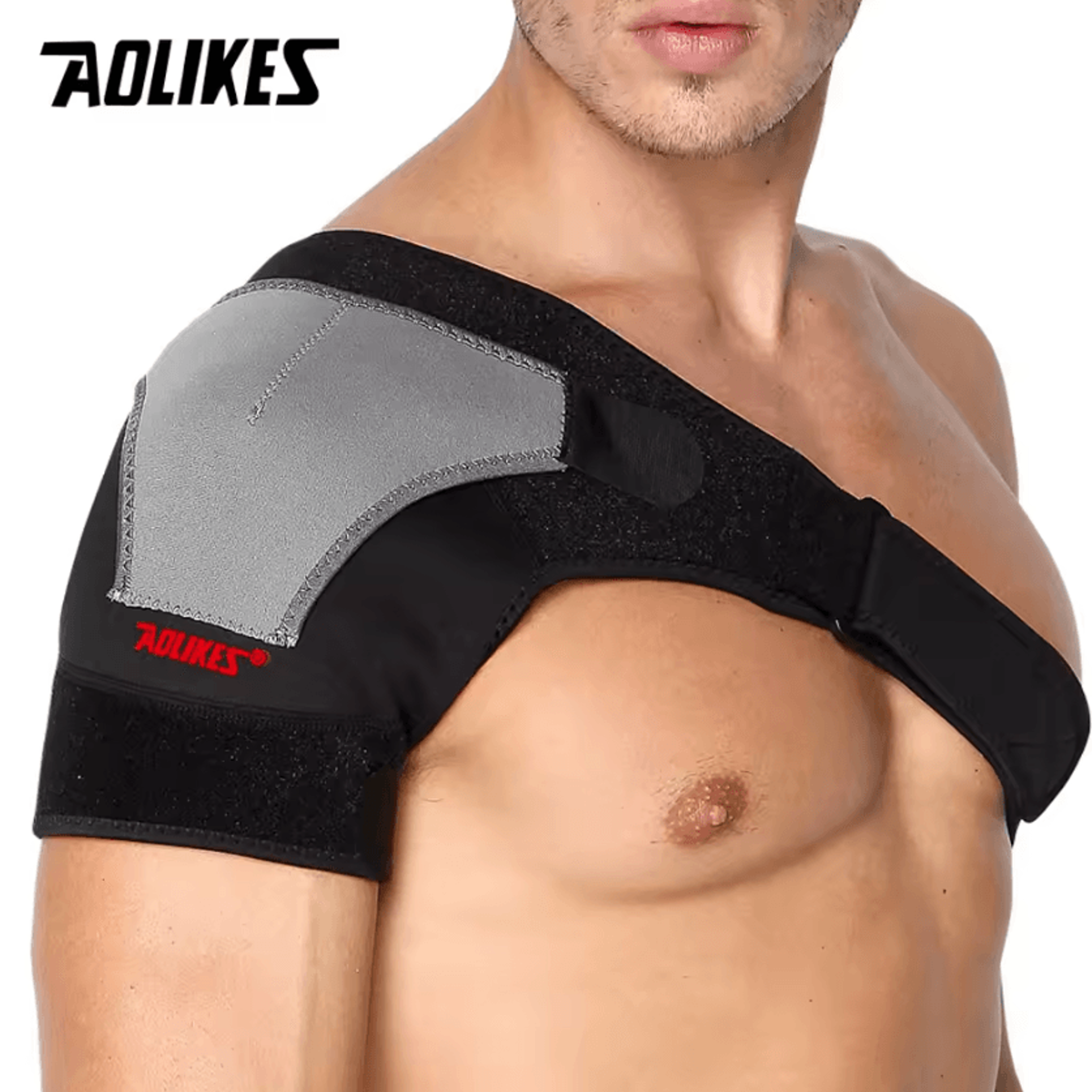 aolikes shoulder stability brace adjustable shoulder support brace with pressure pad for sports & daily comfort
