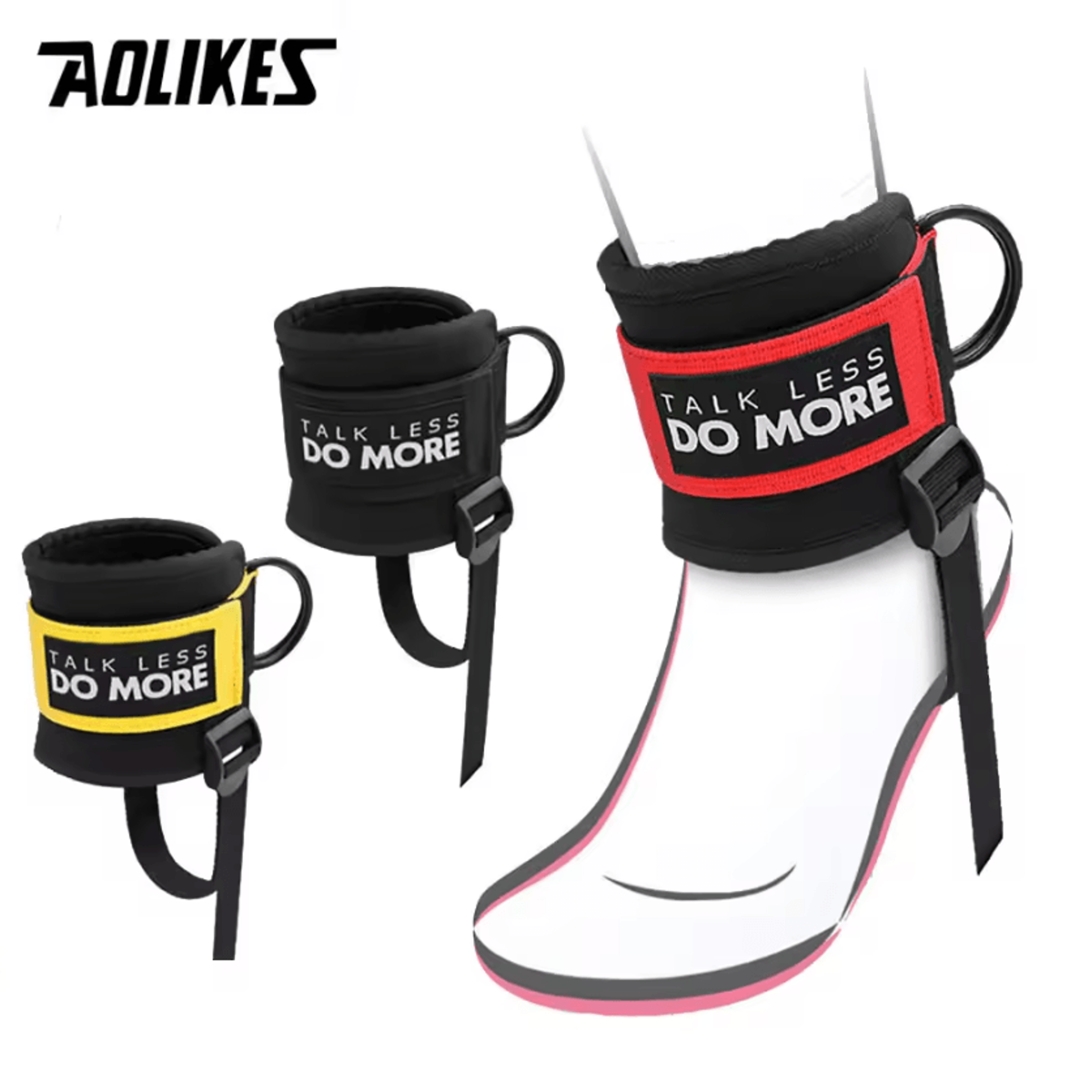 aolikes adjustable ankle straps heavy-duty cable machine ankle cuffs for glute, leg & strength training