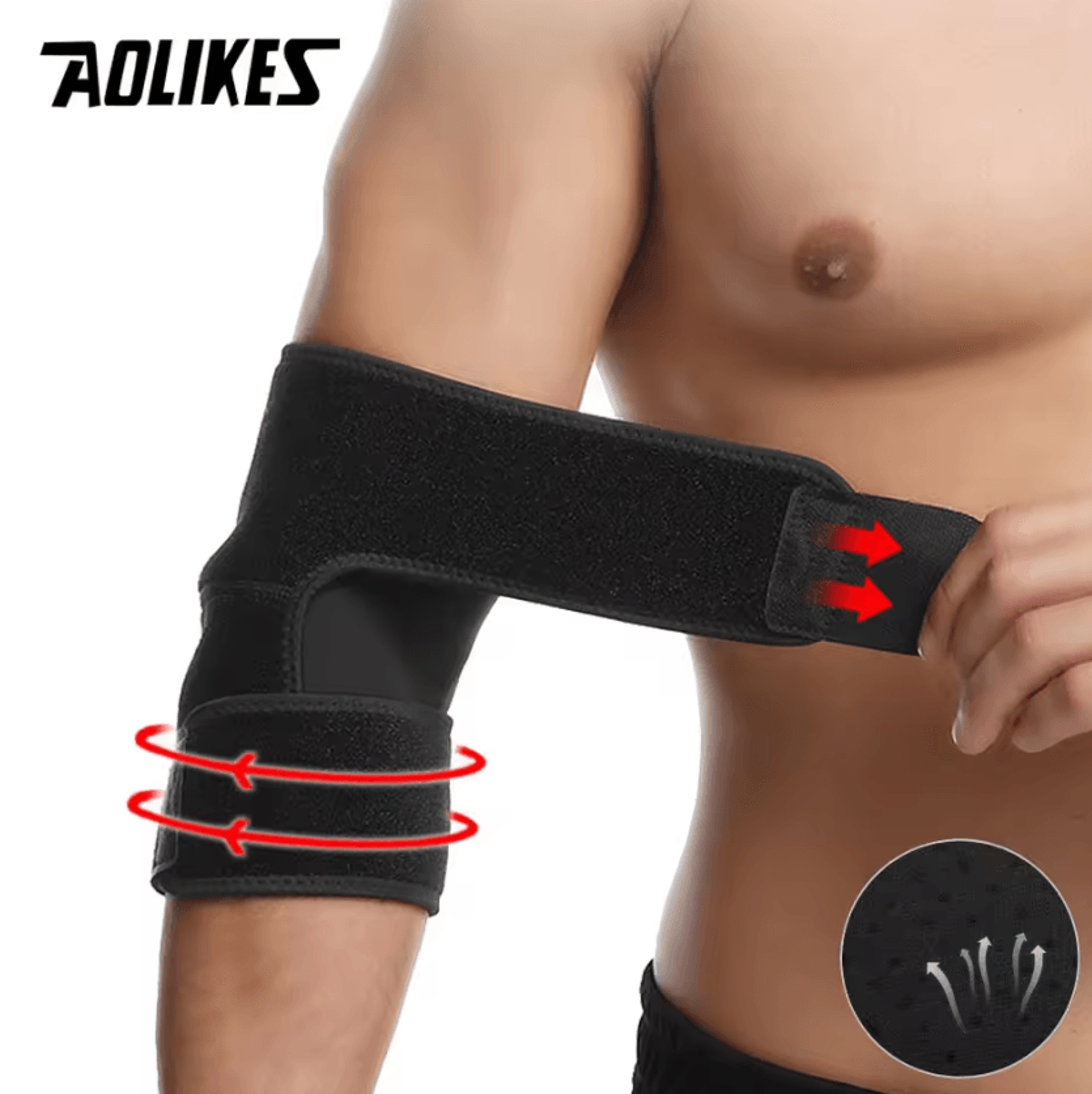 aolikes adjustable elbow support wrap elastic elbow brace for basketball, gym, tennis & everyday support