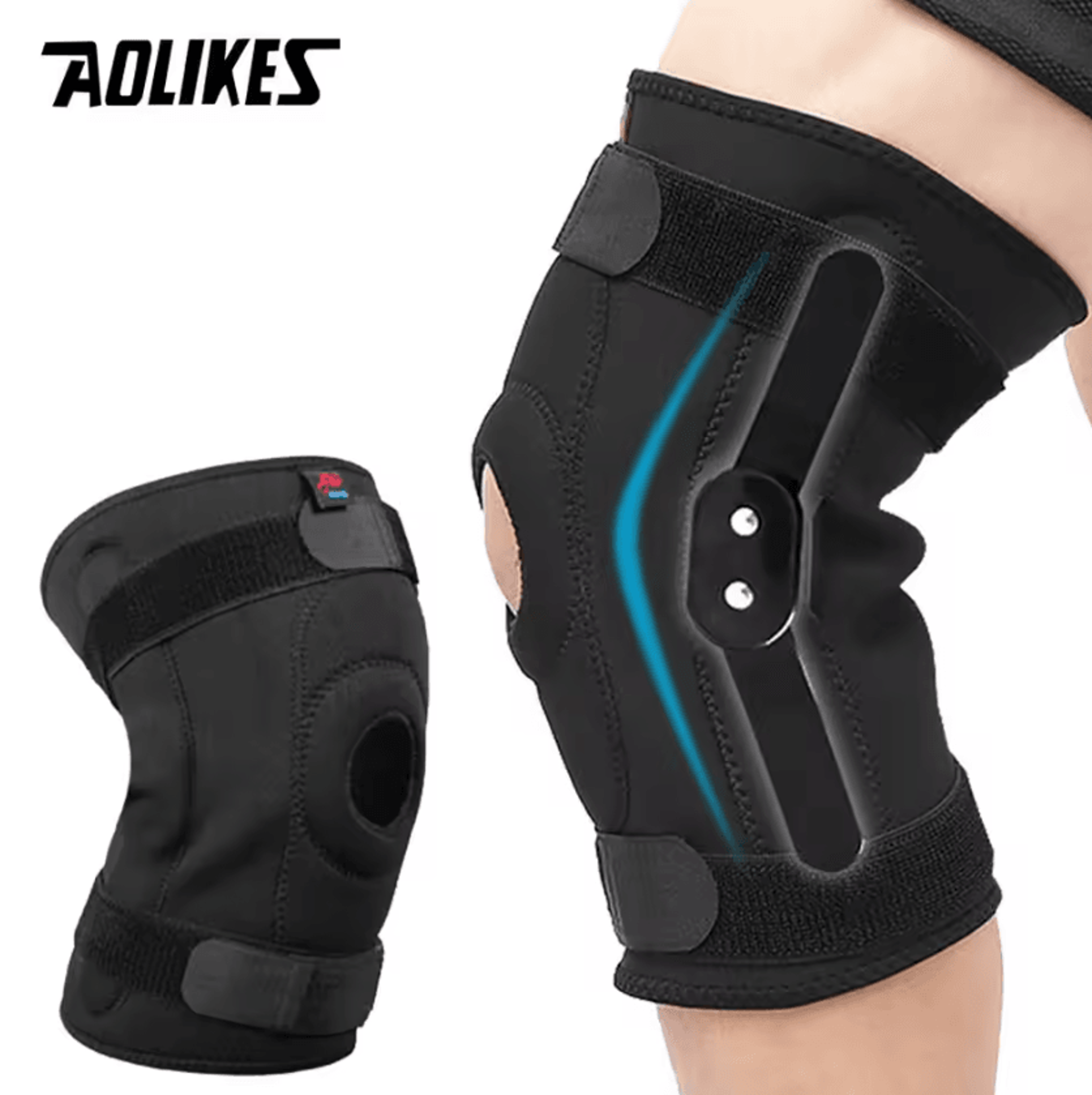 aolikes patella knee support brace with metal side stabilizers for sports, training and daily stability