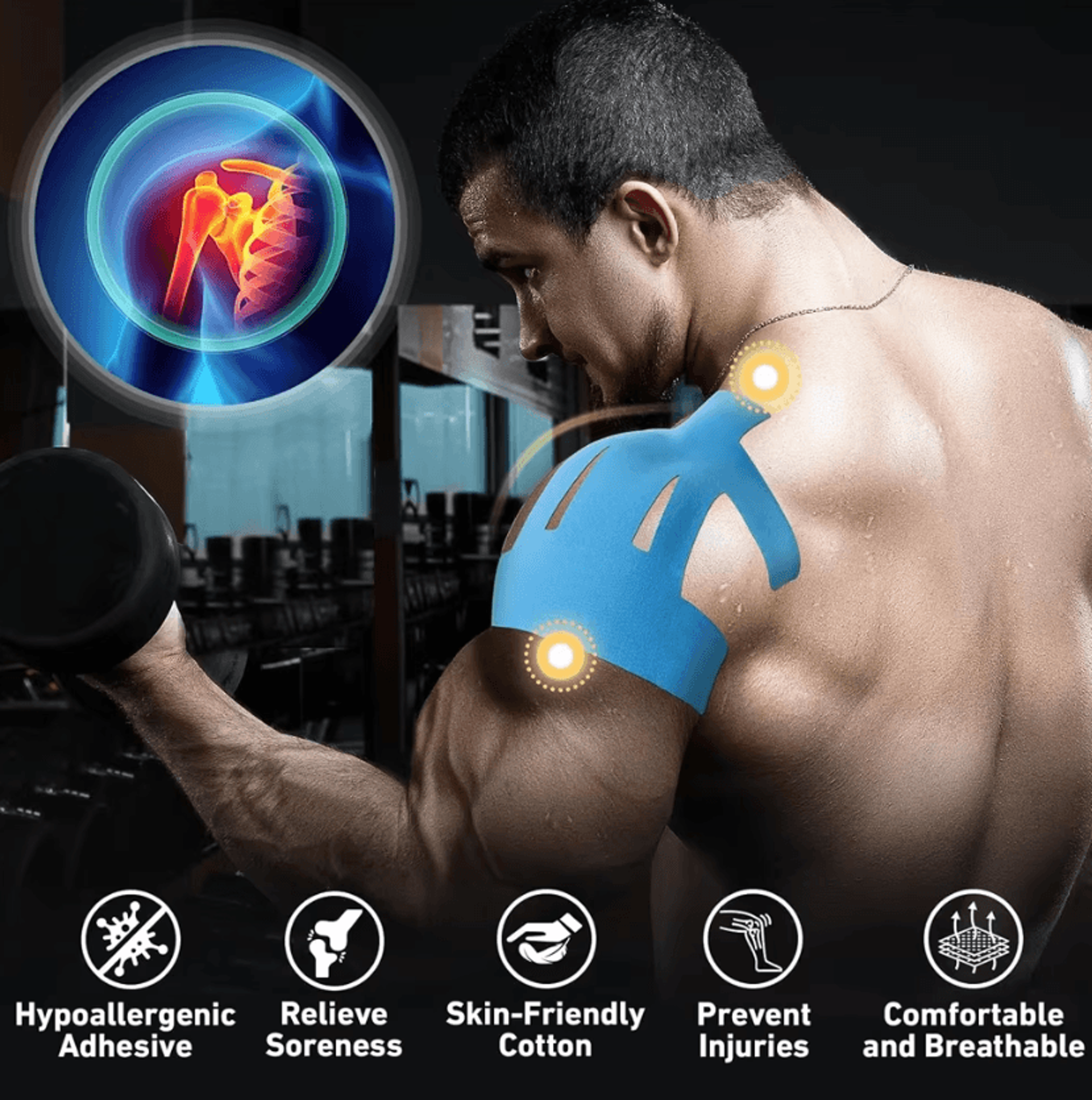 precut kinesiology tape for shoulders waterproof shoulder support tape for sports and everyday movement