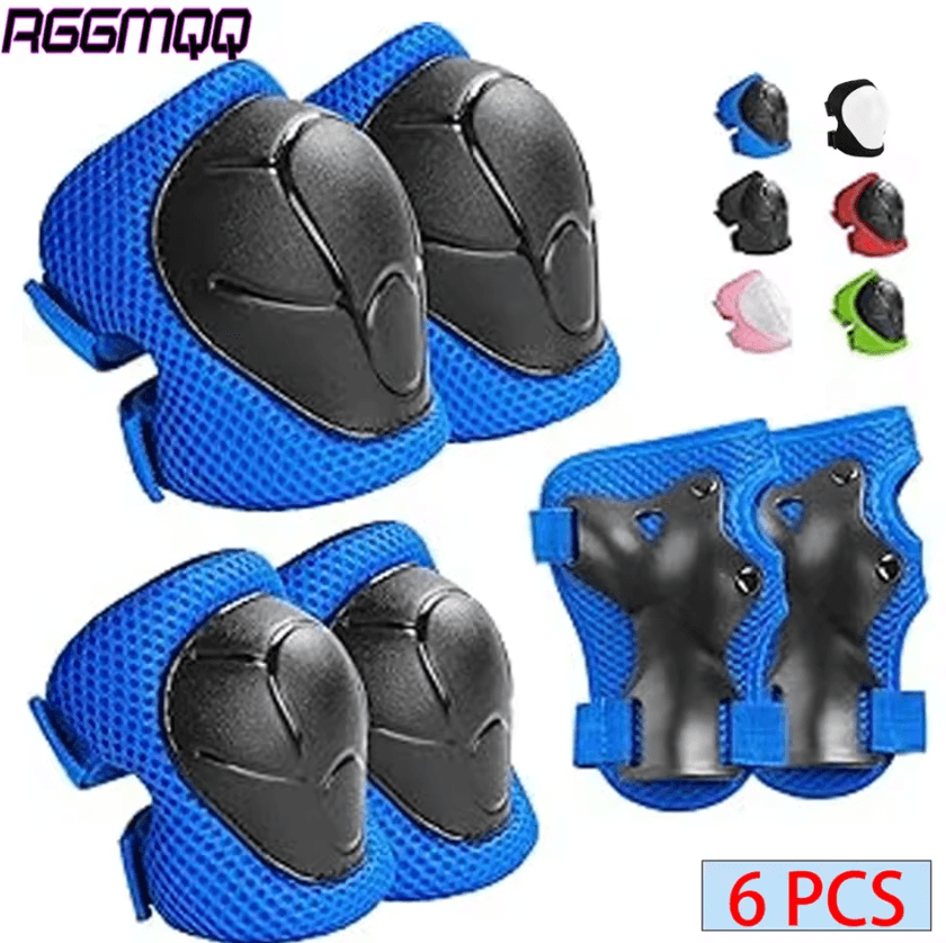 kids protective gear set 6-piece knee pads, elbow pads and wrist guards for skating, cycling and outdoor play