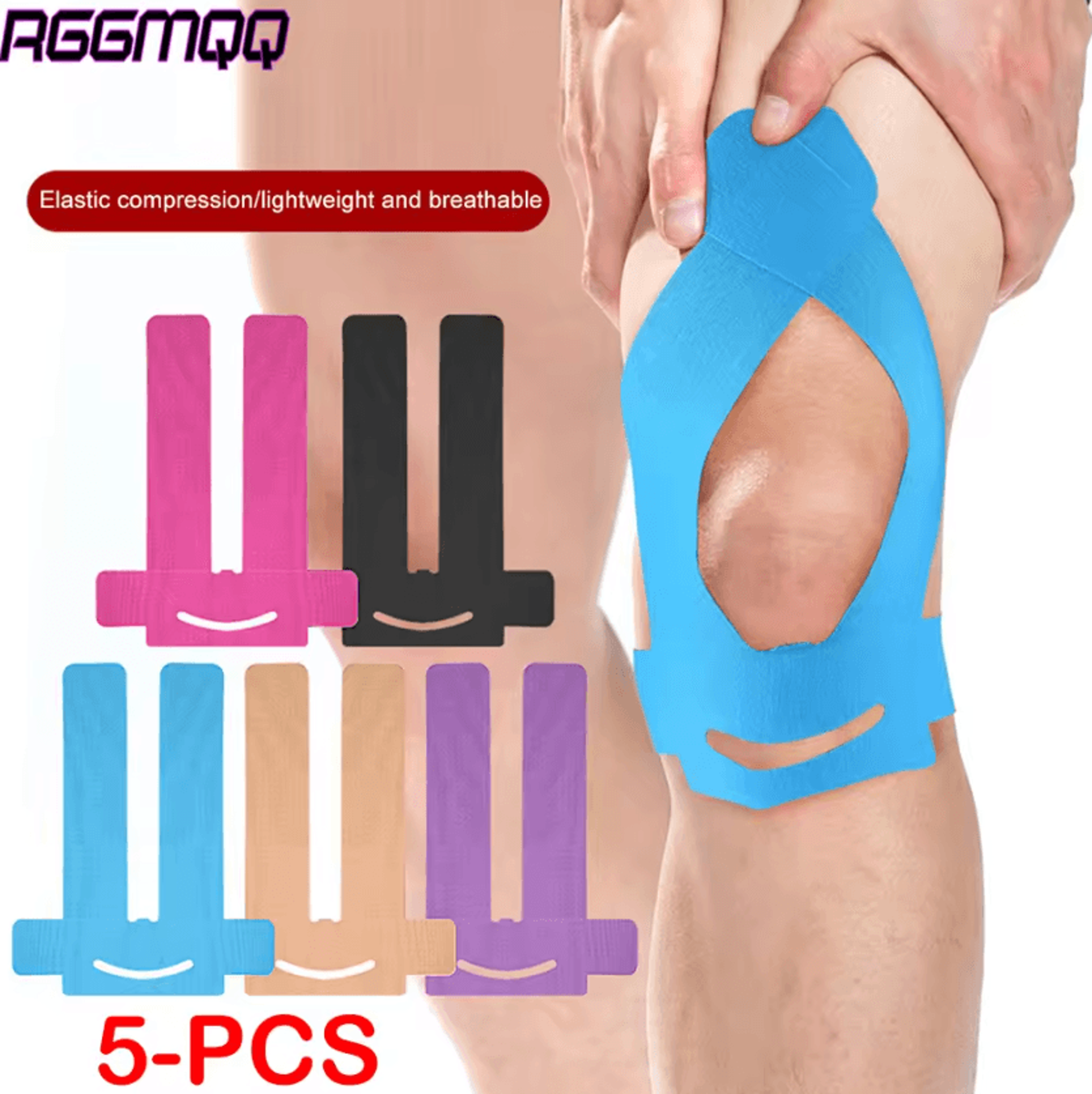 waterproof precut kinesiology knee tape 5 pack for sports support and recovery