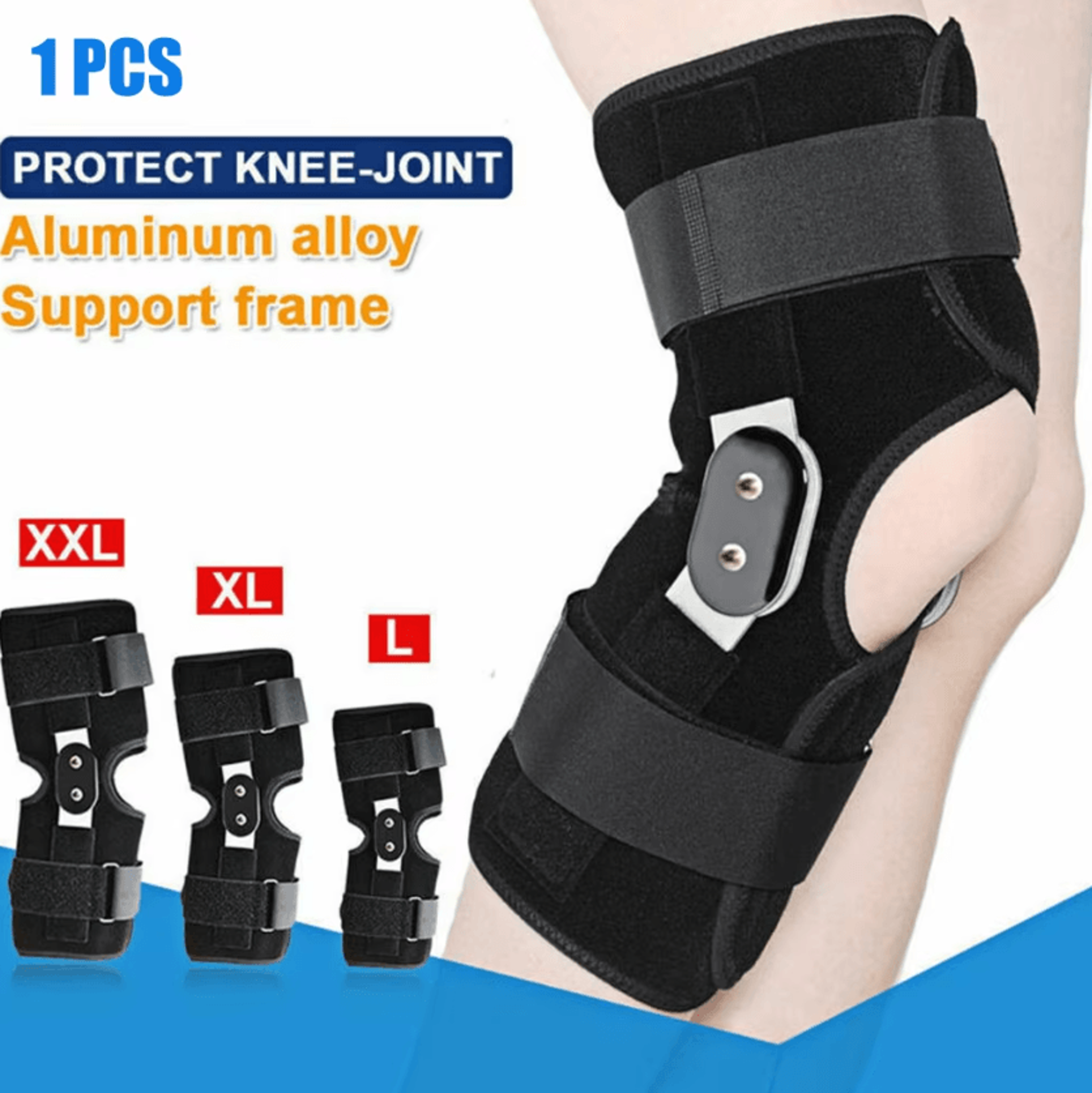 professional knee brace with aluminum side stabilizers for meniscus and arthritis support