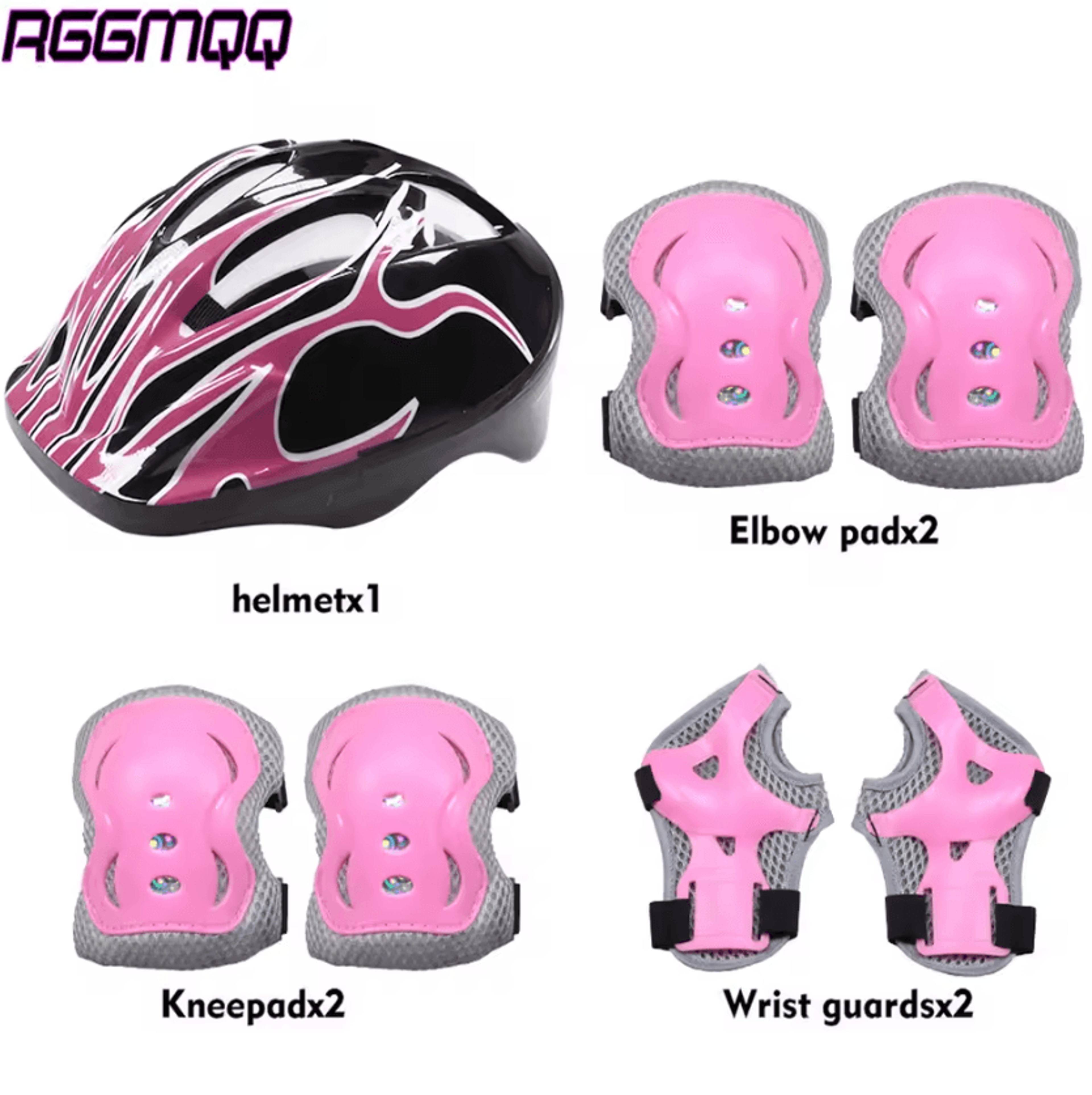 6 piece knee elbow pads and wrist guards set for cycling skating and outdoor sports
