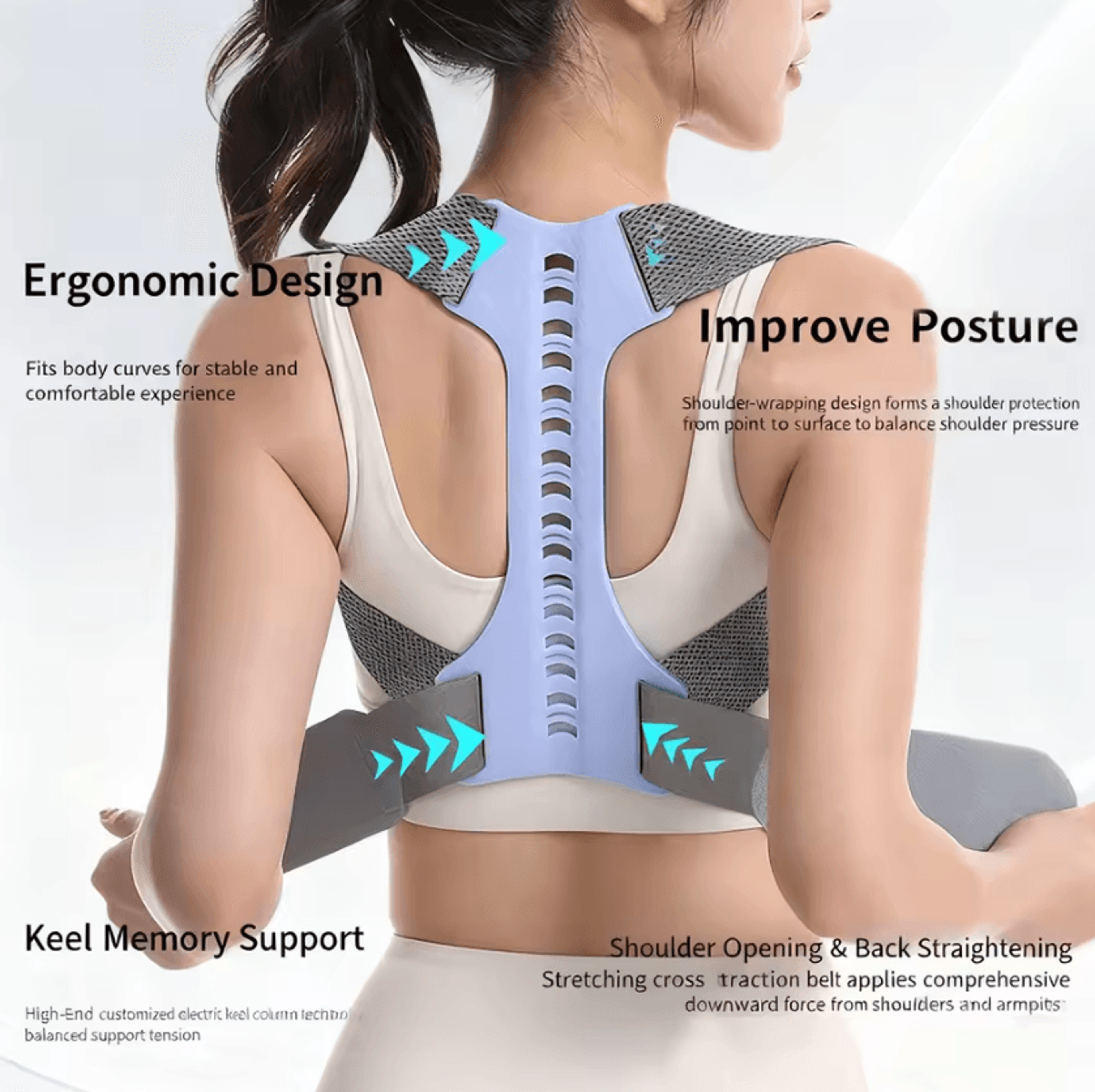 adjustable posture corrector back brace for men and women upper back neck and shoulder support