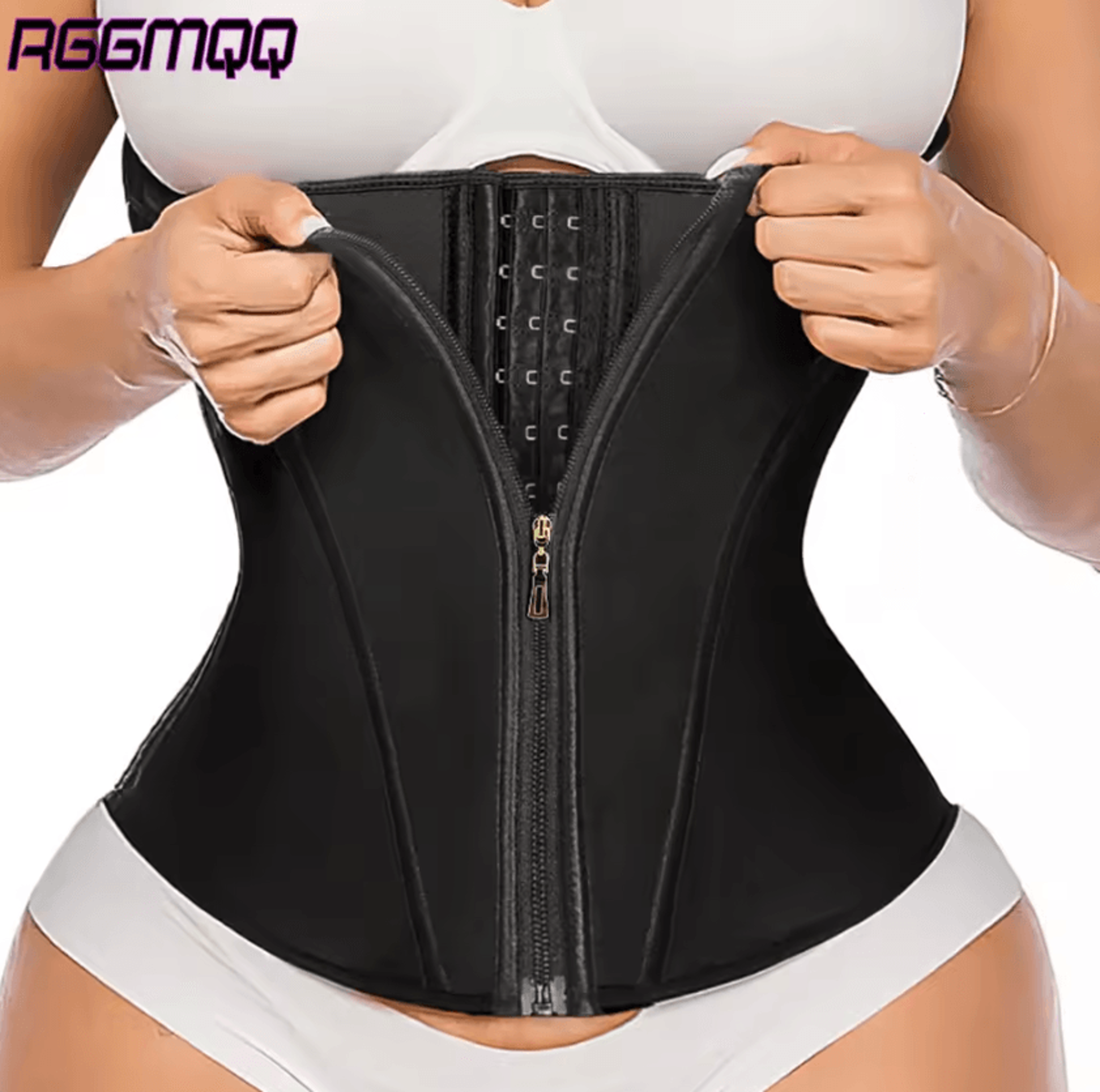 waist trainer corset for women underbust workout body shaper with zipper and hooks