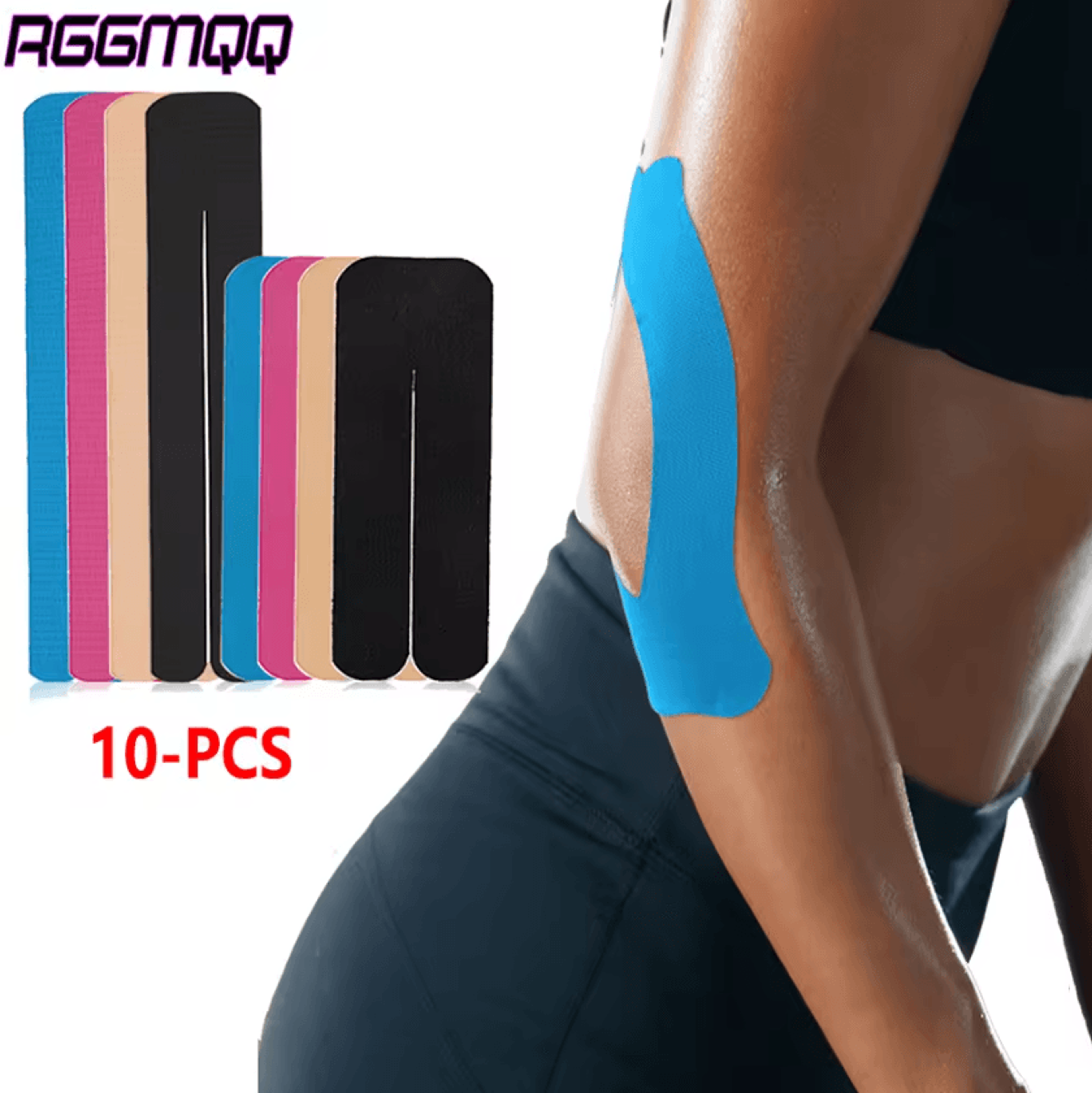 10 piece precut kinesiology tape waterproof athletic support for running gym and sports