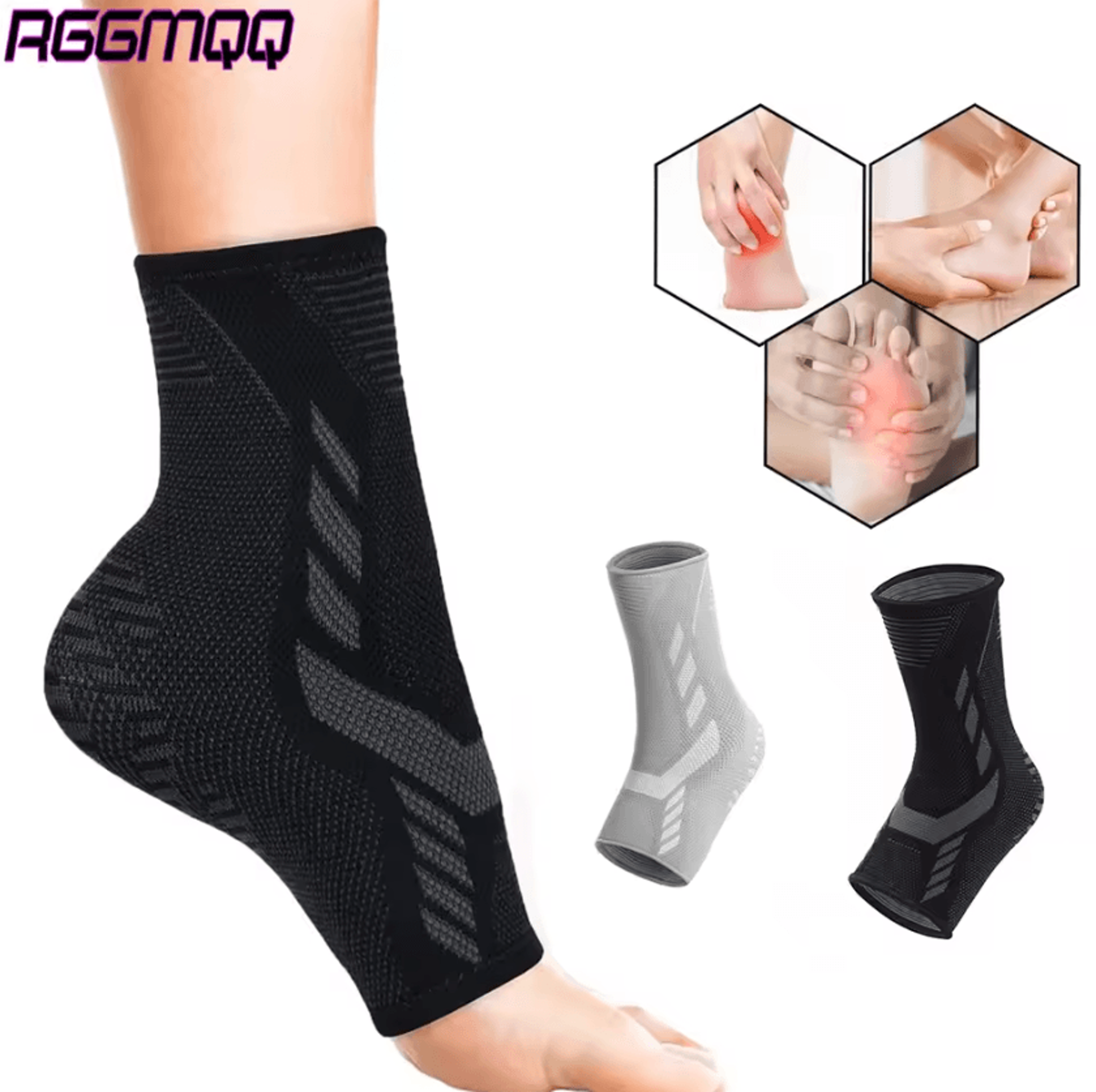 adjustable ankle brace with compression strap for achilles support and sprained ankle stability