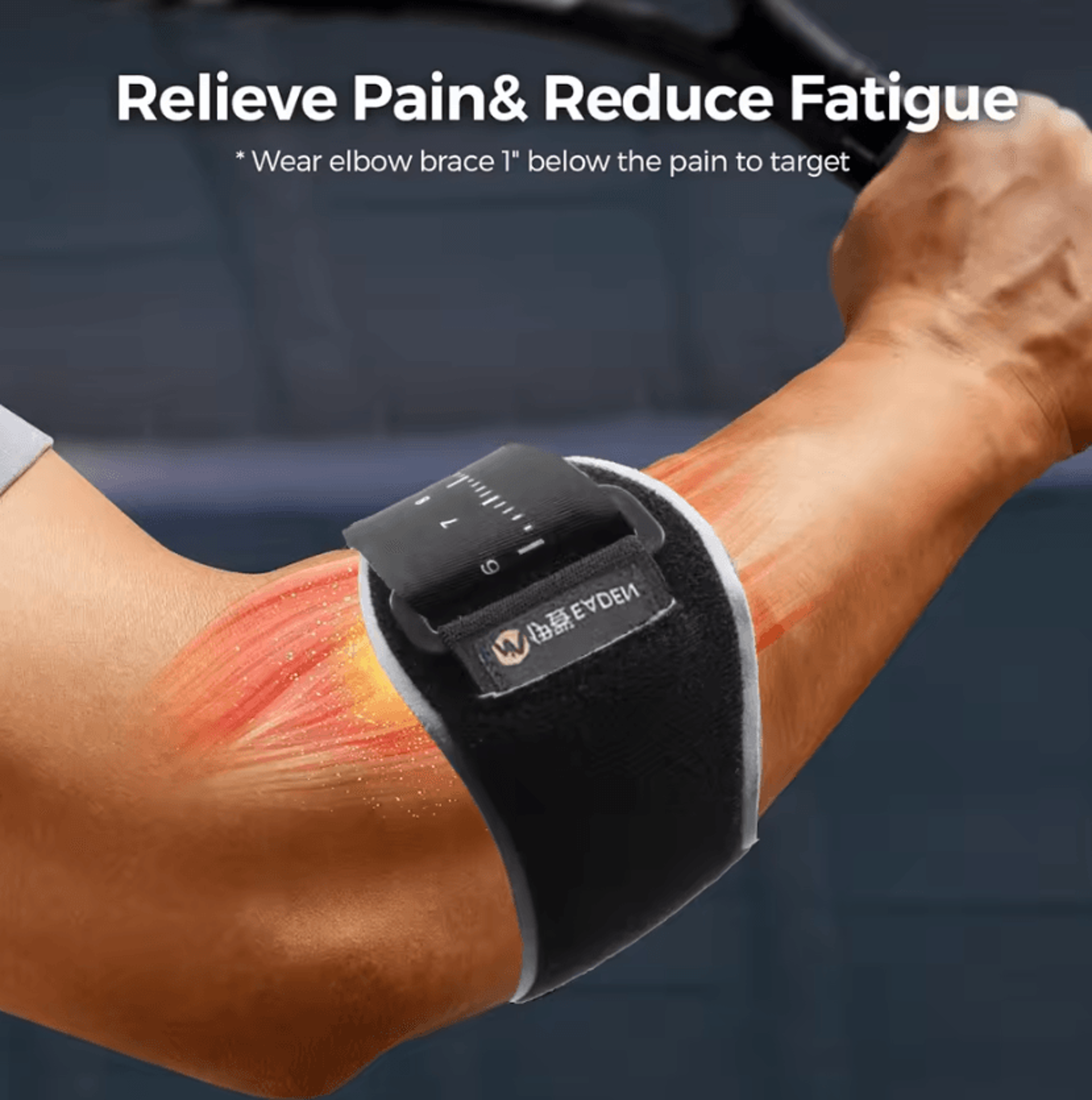 adjustable tennis elbow brace with removable pad for forearm support