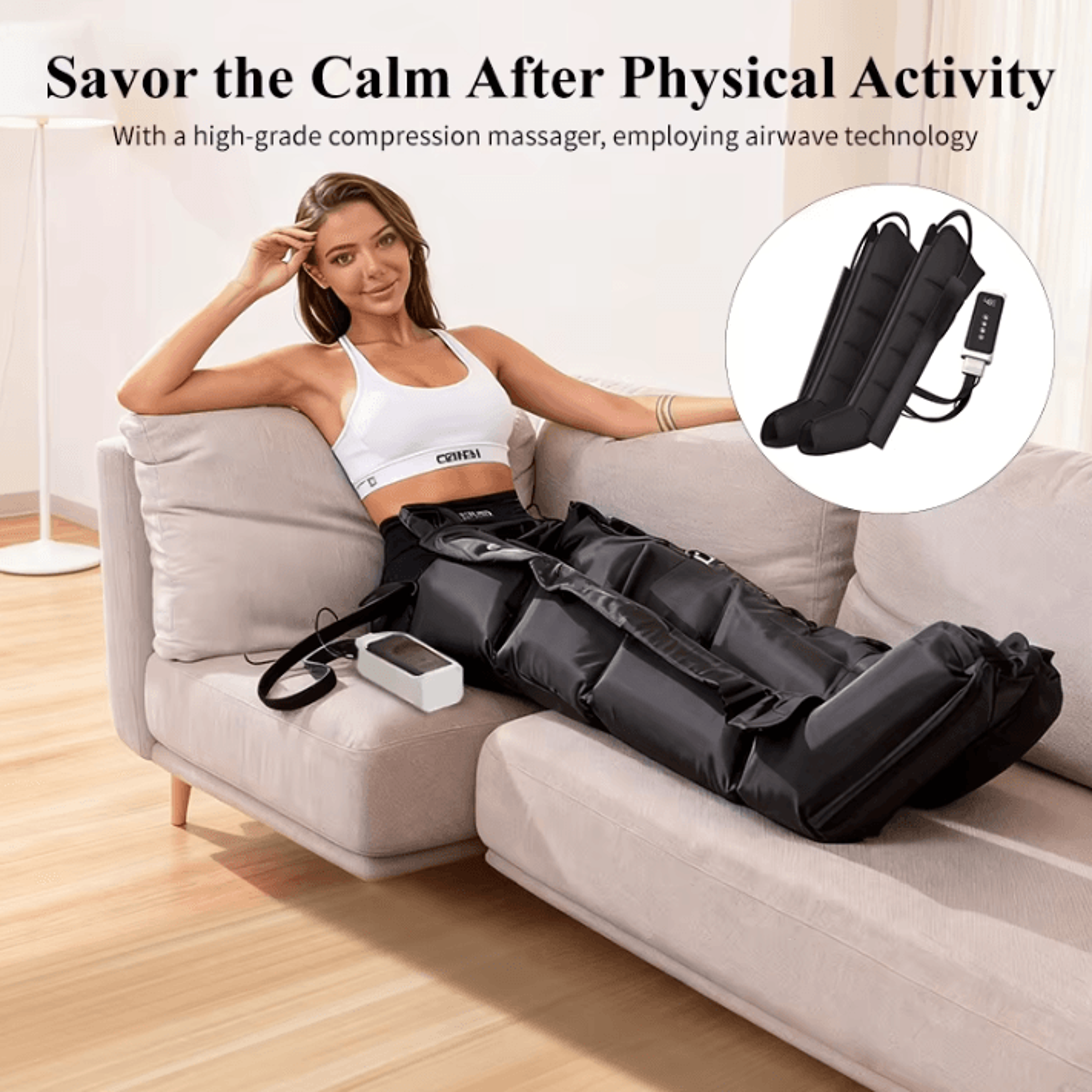professional airwave pressure massager for legs and full body with ergonomic compression therapy