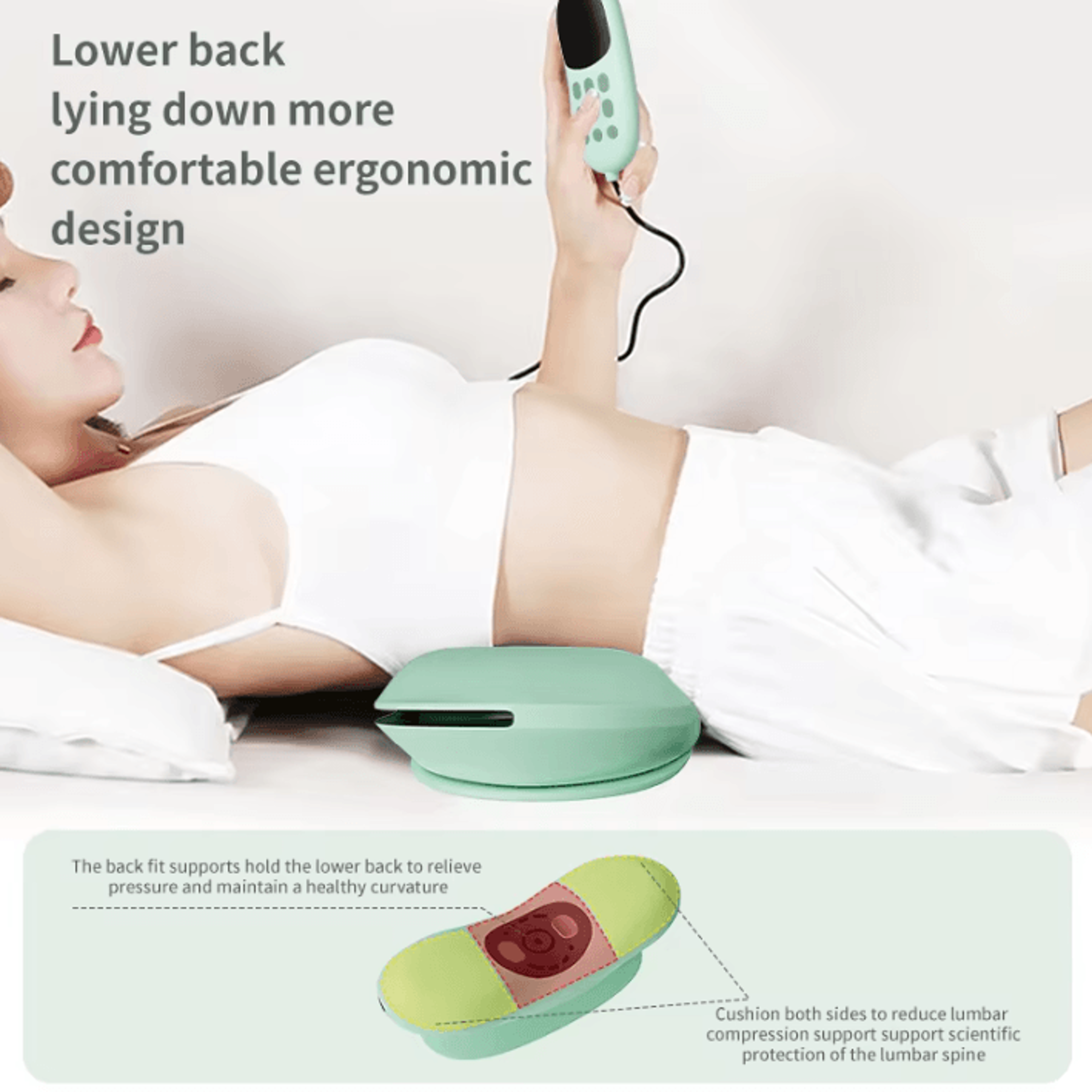 electric waist massager with air compression heat vibration and multi direction stretching