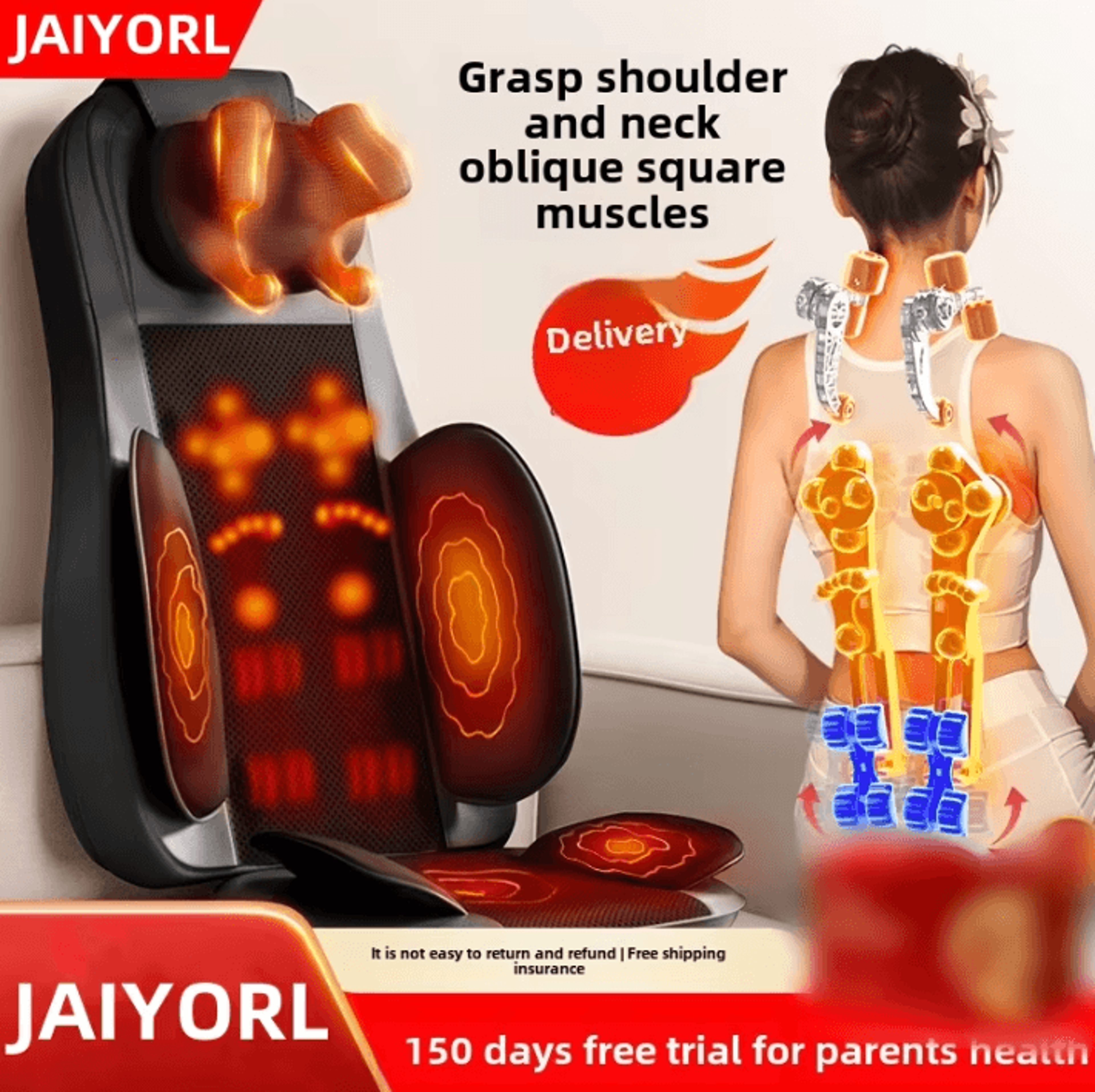 electric full body massage chair cushion with shiatsu neck back waist and leg massage