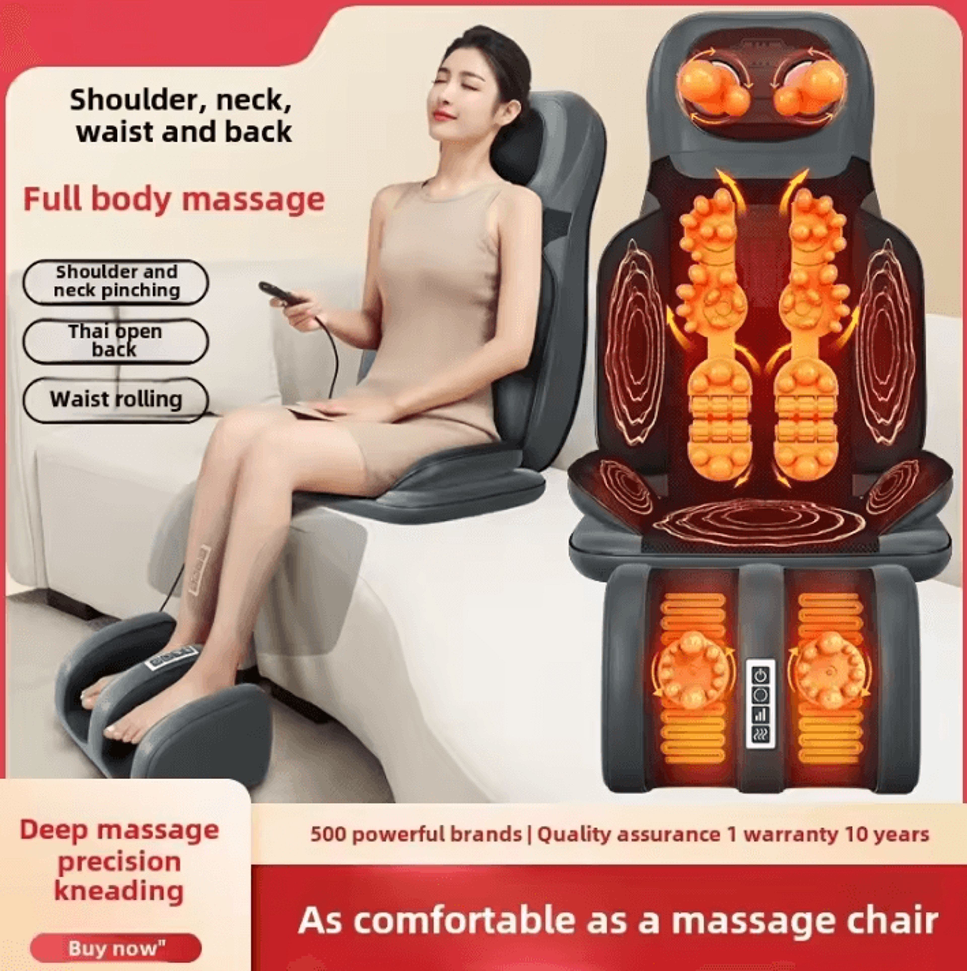 5 in 1 folding massage chair with full body neck shoulder back and waist massage