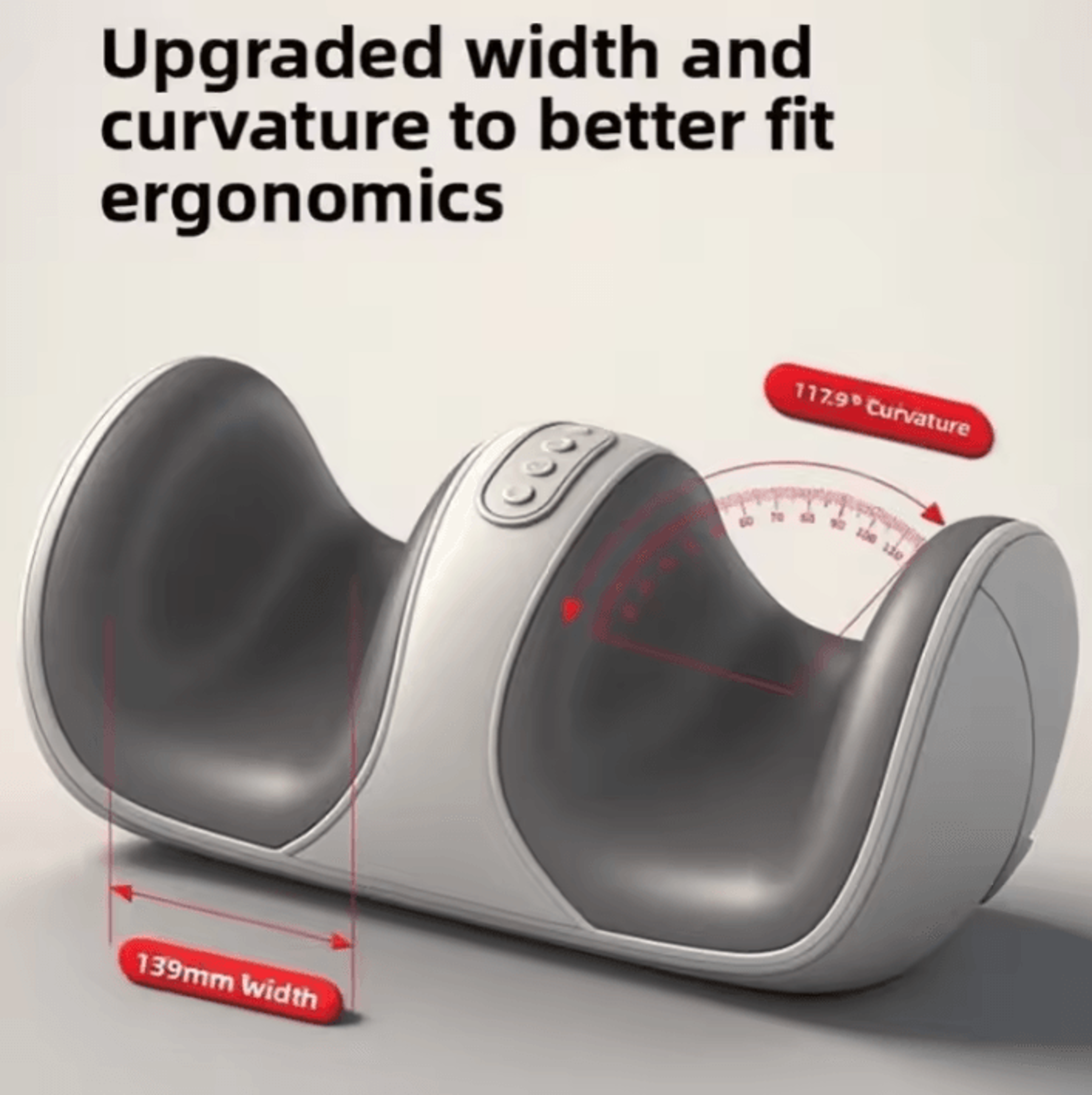 ergonomic electric mini foot massager with heat shiatsu kneading and calf massage