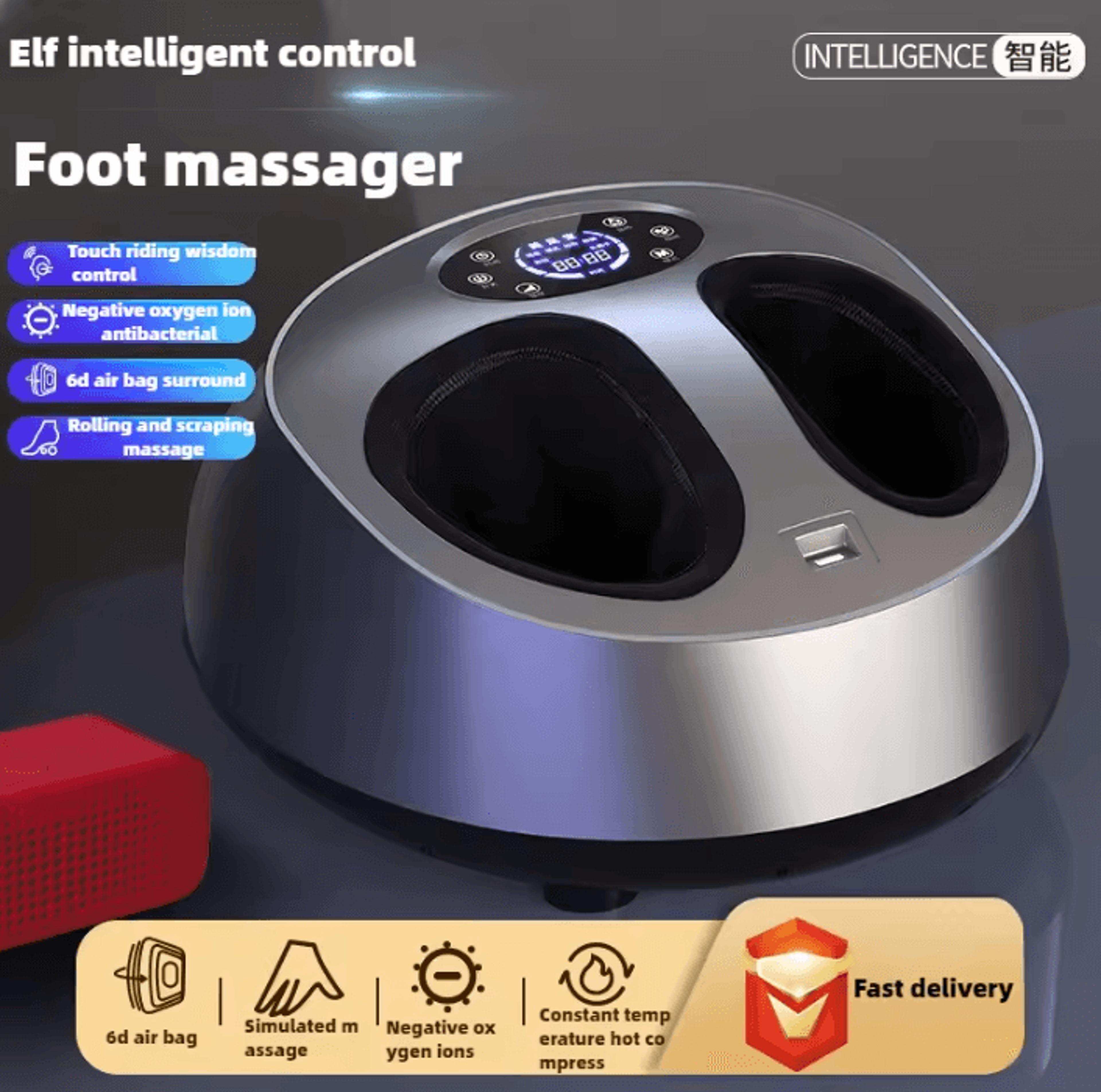 fully automatic shiatsu foot massager with heat – electric foot massage machine with air compression & deep kneading