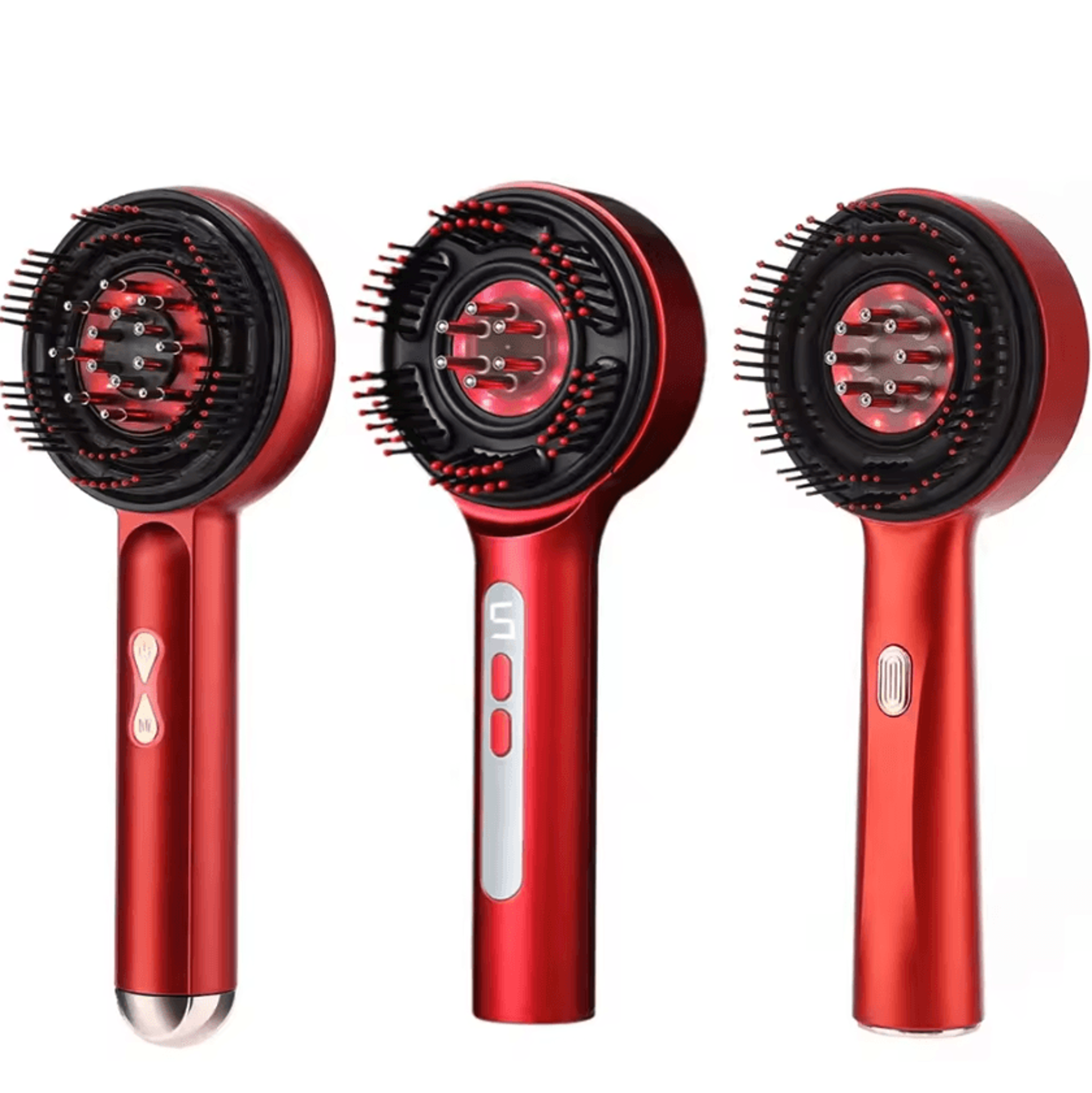 electric scalp massage comb with 660nm red light – hair growth comb with scalp massage & oil applicator