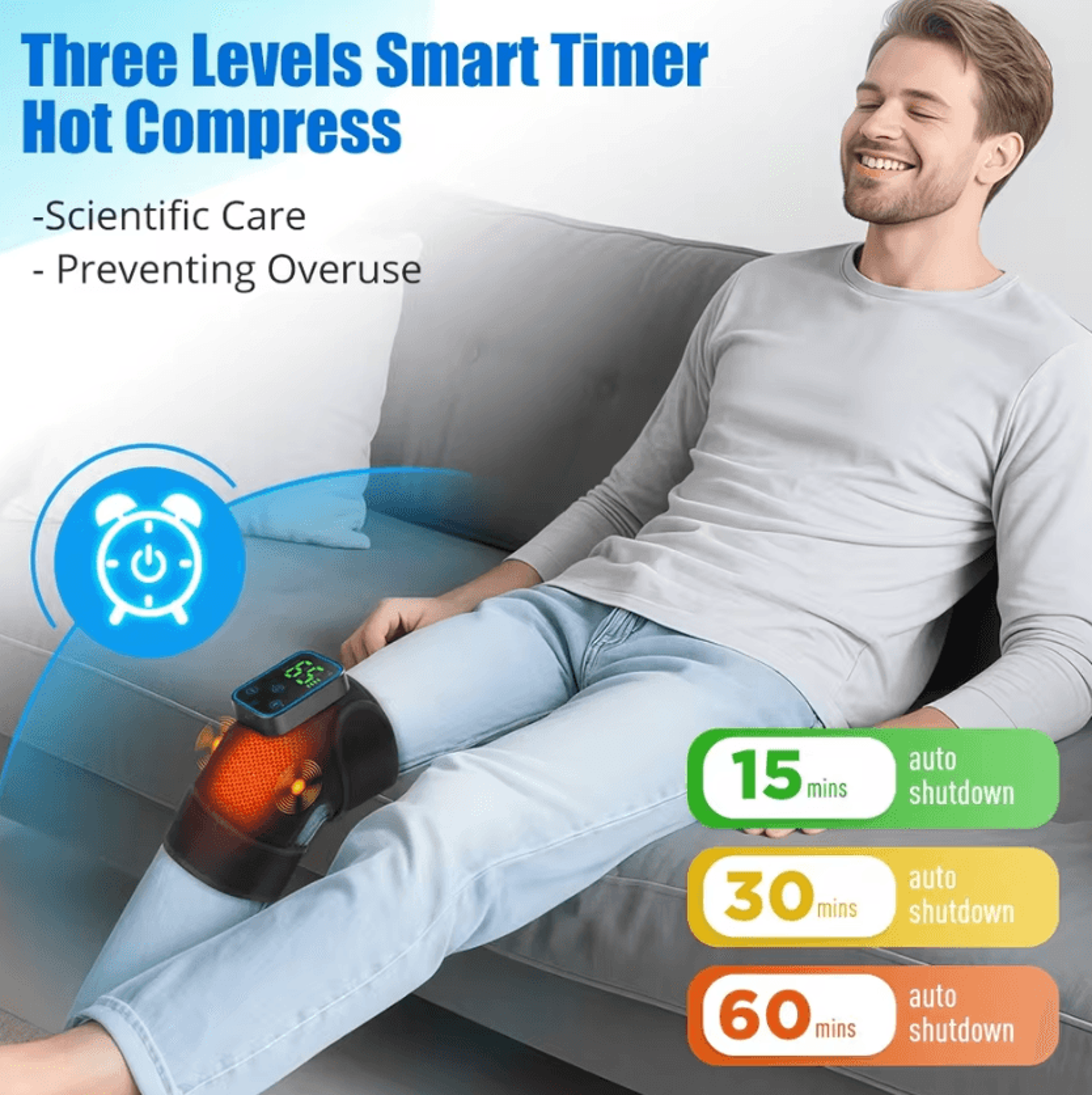 graphene wireless electric knee massager – rechargeable heated knee massager with vibration, thermal support & app contr