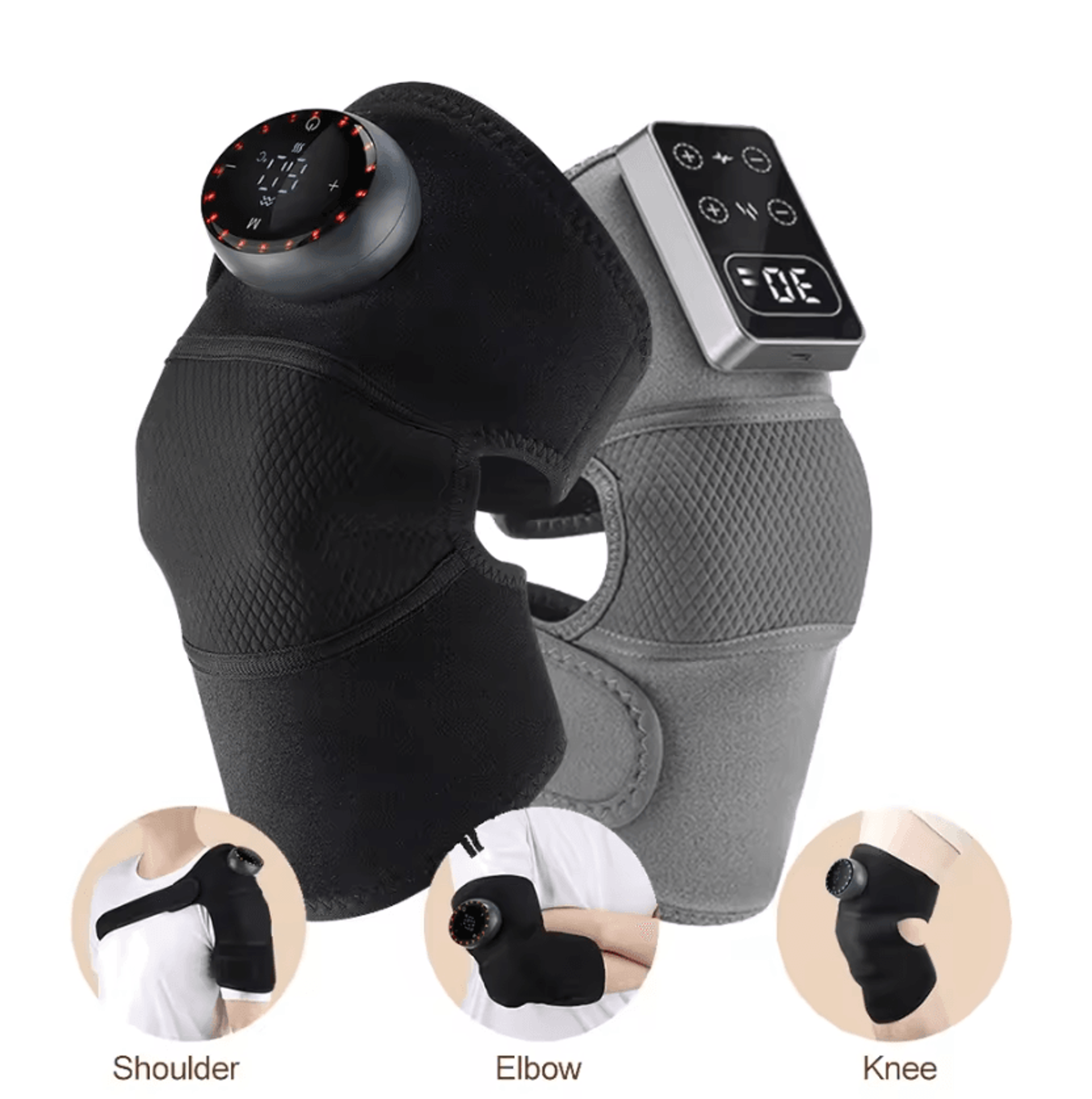 heated vibrating knee pad with far infrared therapy for knee, shoulder & elbow support