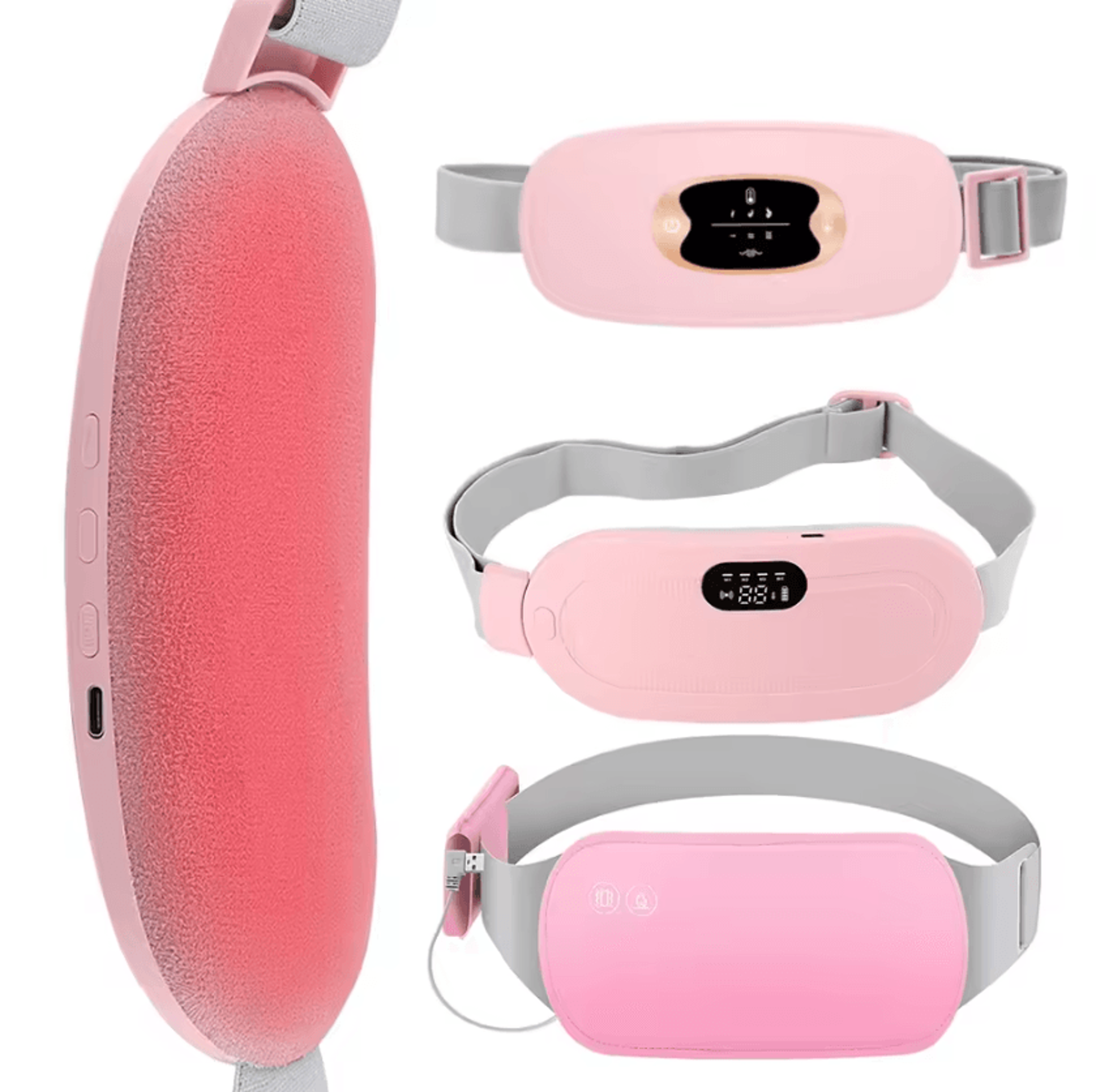 usb menstrual heating pad with vibration massage belt for period comfort