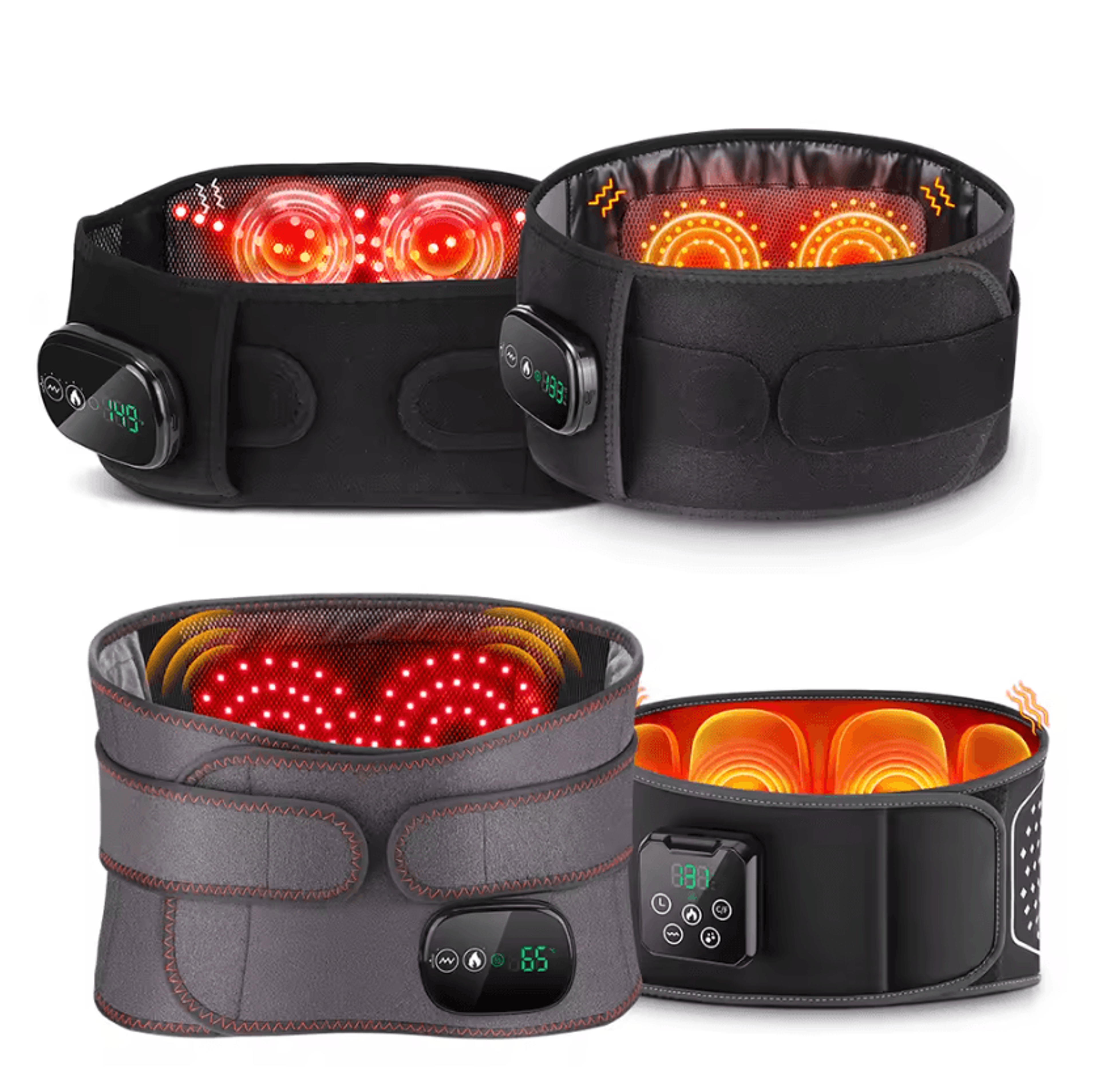 cordless red light therapy waist belt with heat & vibration massage