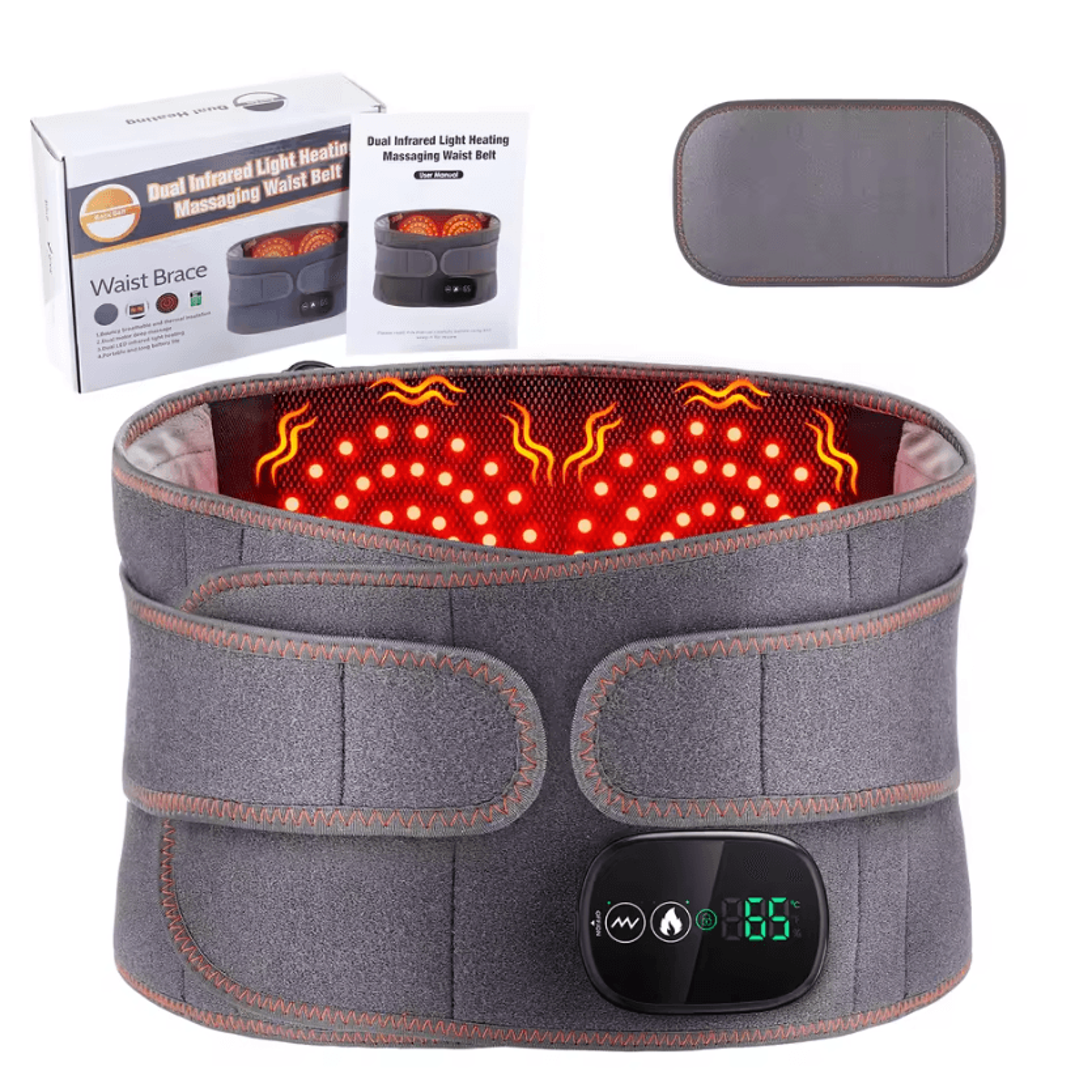 electric waist massager with heat & vibration – heating massage belt for lower back & lumbar support