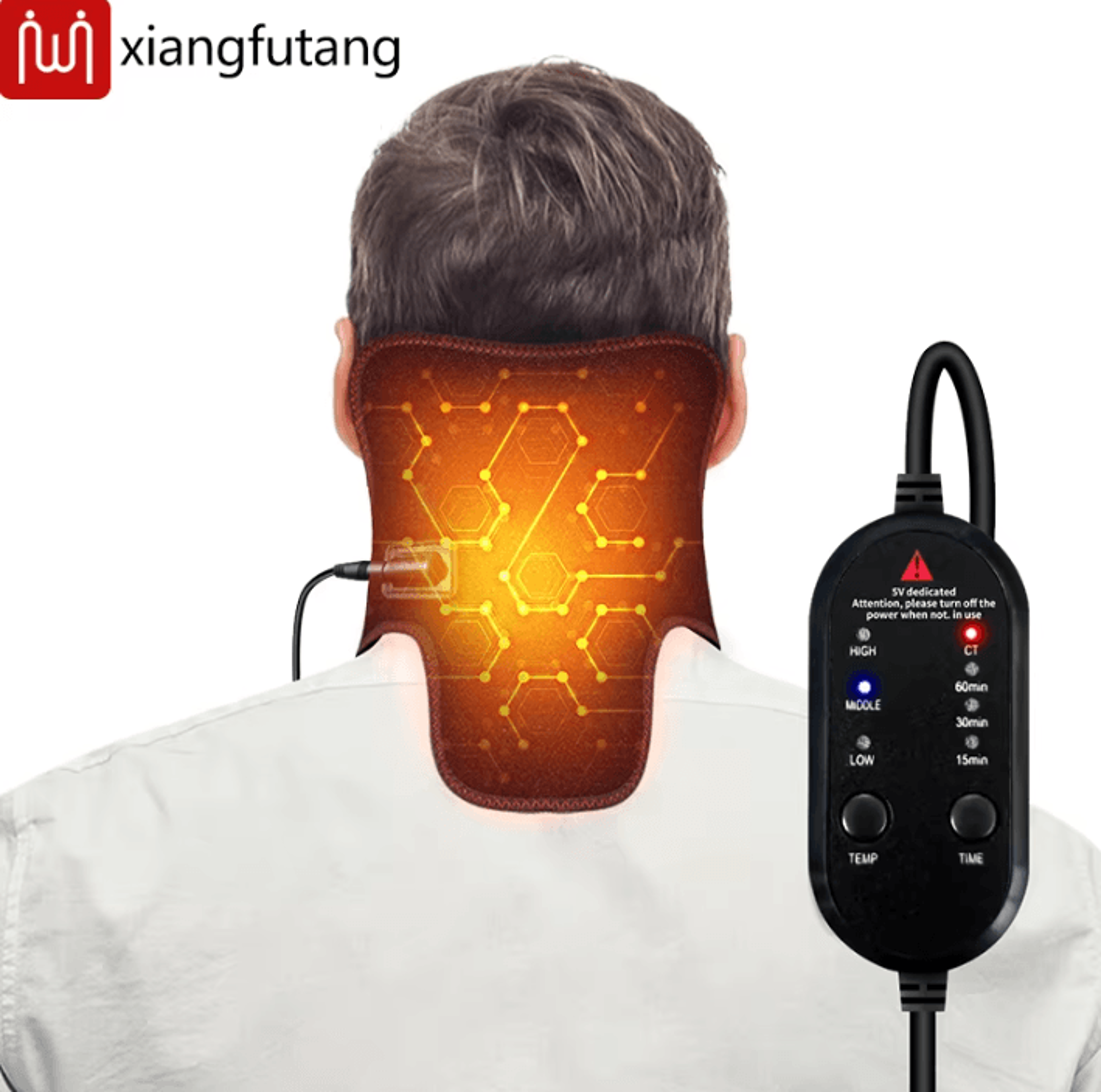 electric neck massager with heat – heated neck brace with 3 temperature levels for everyday comfort